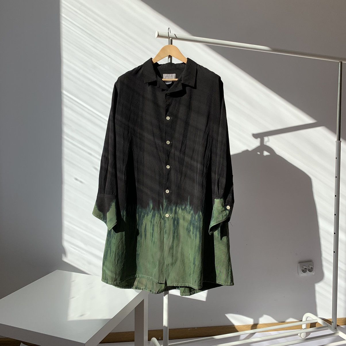 image of Archival Clothing x Vintage 1993 A/w Yohji Yamamoto Oversized Shirt Tie Dye Dress in Black, Women's