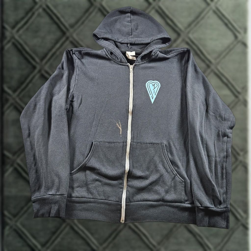 Vintage Smashing Pumpkins Band Graphic Bella + Canvas Hoodie Mens XL Black Full Zip Size US XL / EU 56 / 4 - 1 Thumbnail