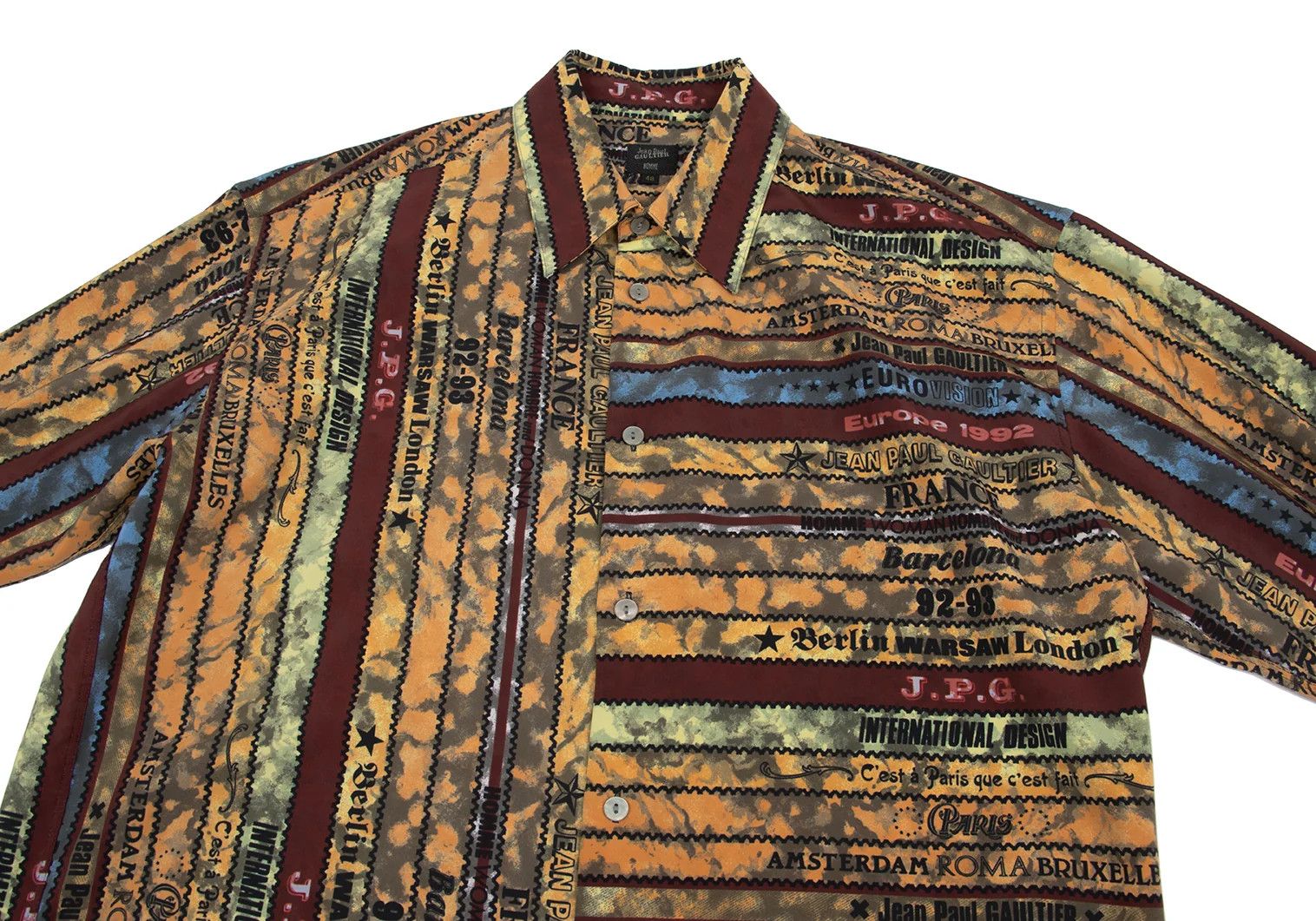 Jean Paul Gaultier Striped Logo Pattern Regular Collar Shirt Multi 48 Size US M / EU 48-50 / 2 - 2 Thumbnail