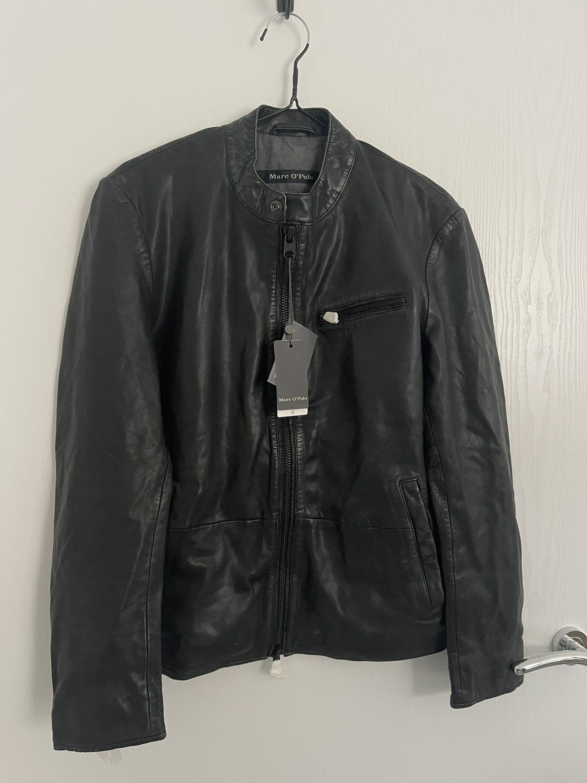 Image of Marc O Polo New/ Never Worn High Quality Leather Jacket in Black, Men's (Size Small)