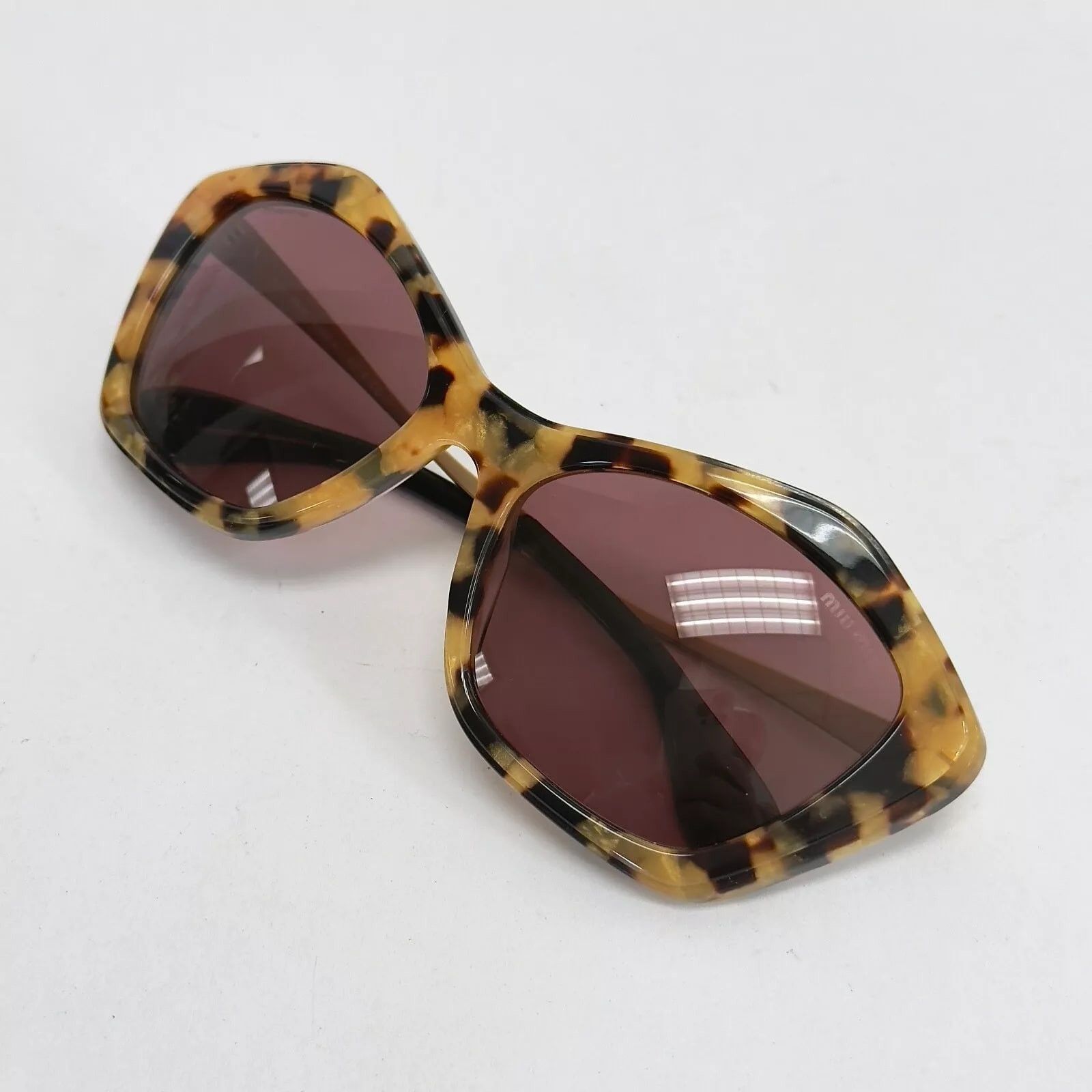 Miu Miu MIU MIU 02O Antique Gold Havana Red Cat Eye Geometric SMU02O Size ONE SIZE - 3 Thumbnail