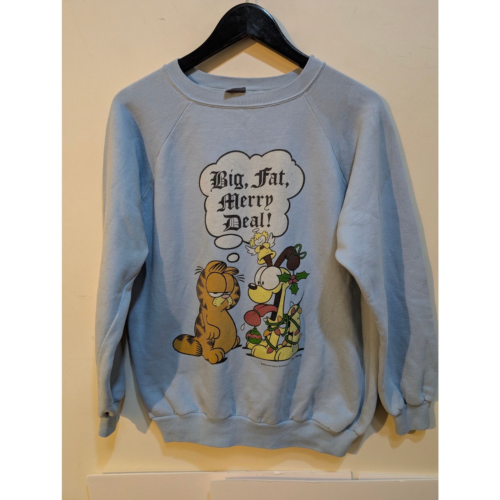 Peanuts Vintage 1970s Garfield Odie Jim Davis Christmas 70s Sz L Size L / US 10 / IT 46 - 1 Thumbnail