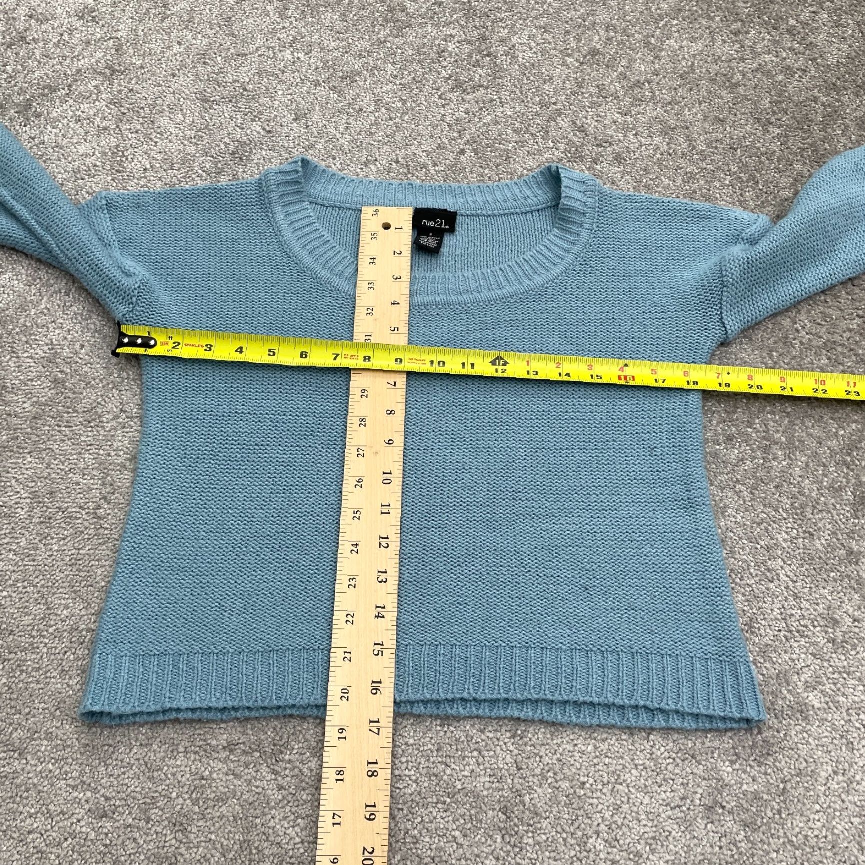 Vintage Rue21 Cropped Pullover Sweater Womens Small Blue Round Neck Knit Casual Size S / US 4 / IT 40 - 7 Thumbnail