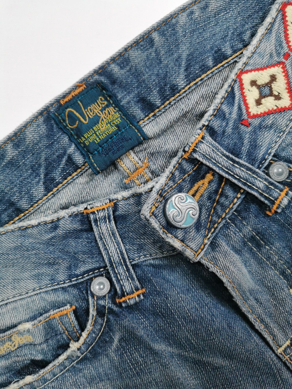Edwin Flare Bootcut Edwin Something Vienus Distressed Jeans Size 30" / US 8 / IT 44 - 8 Thumbnail