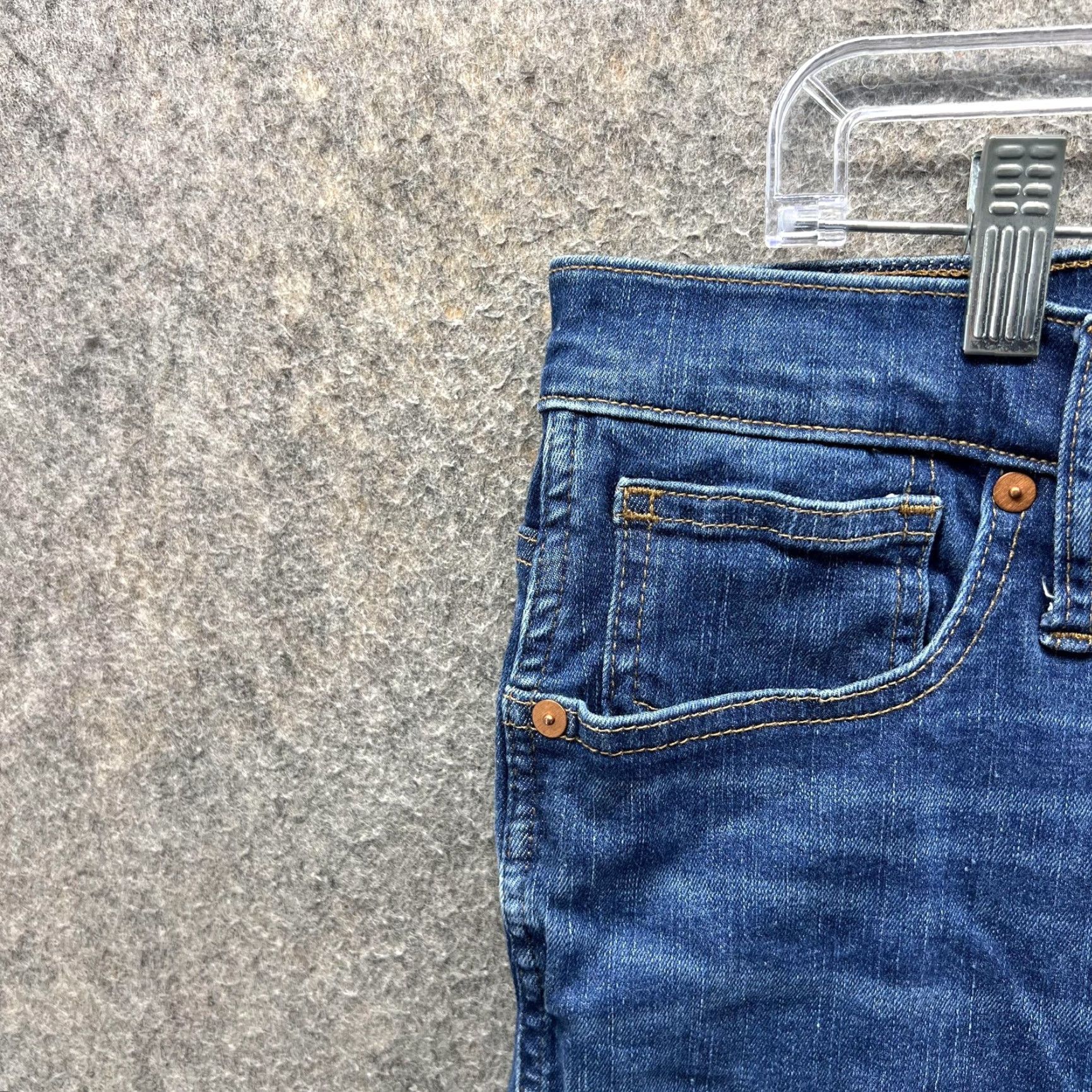 Madewell Madewell Jeans Womens 31 Blue Raw Hem Stretch Denim Ankle 9" High-Rise Skinny Size 24" / US 00 / IT 34 - 7 Thumbnail