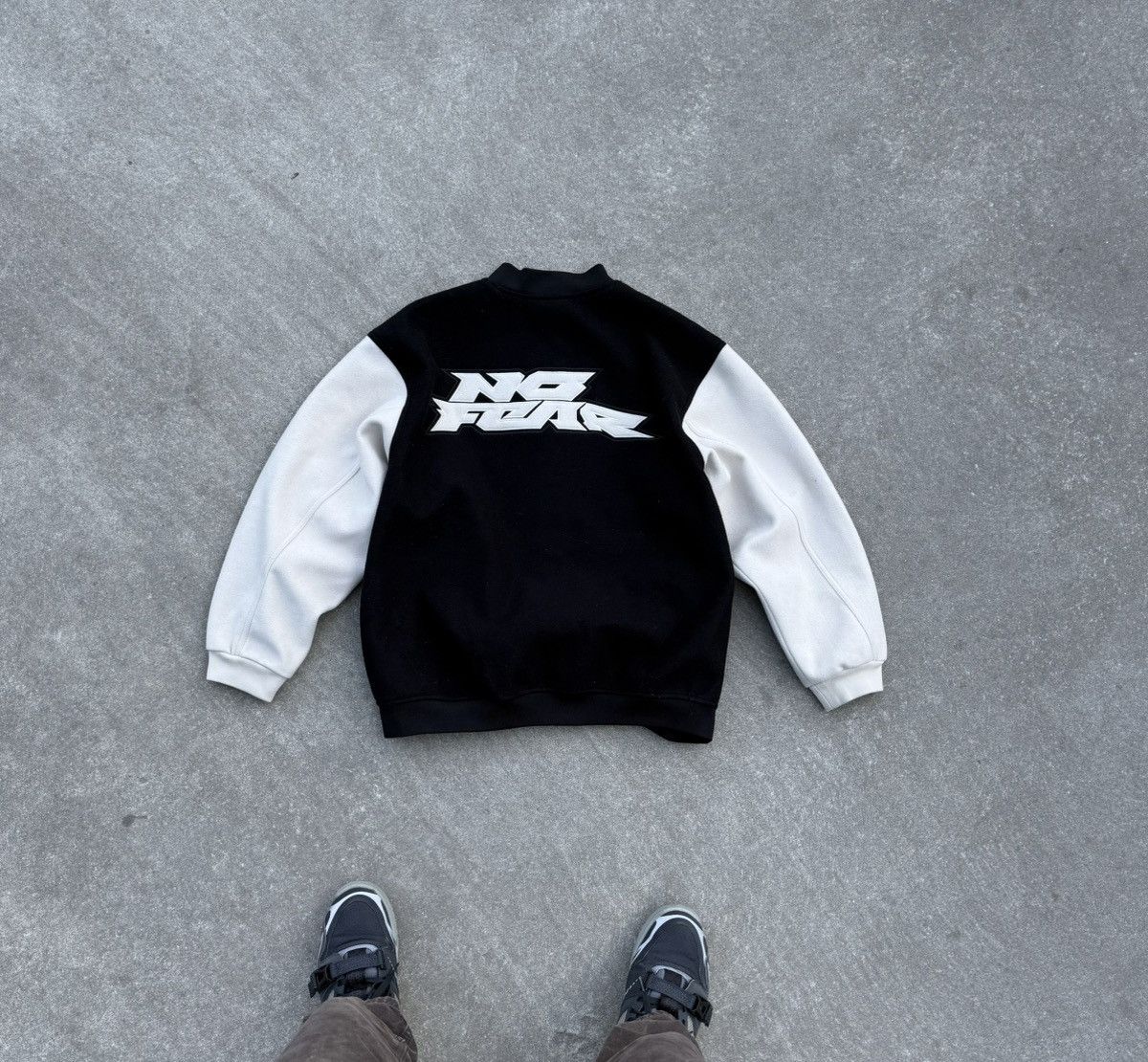 Vintage No Fear Y2K streetwear bomber jacket