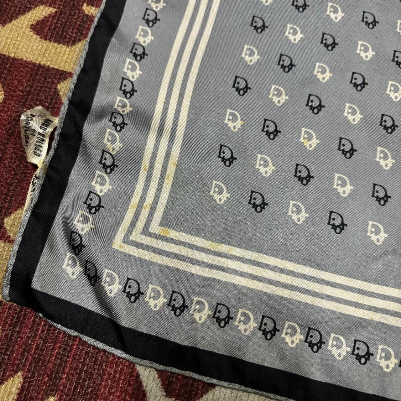 Christian Dior Monsieur Christian Dior Monogram Oblique Silk Scarf Handkerchief Size ONE SIZE - 5 Thumbnail