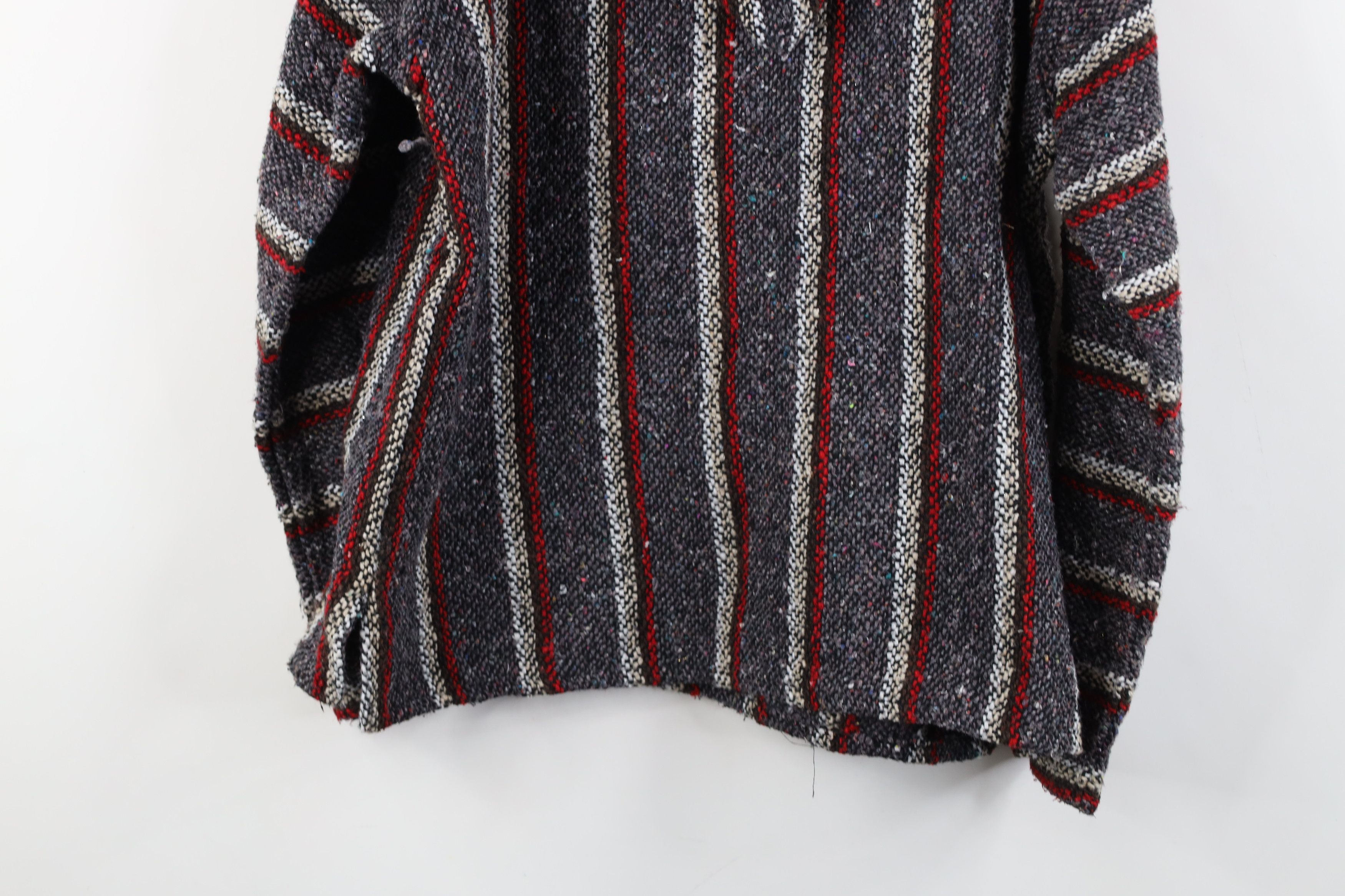 Vintage Vintage 90s Y2K Streetwear Knit Drug Rug Hoodie Sweatshirt Size M / US 6-8 / IT 42-44 - 13 Thumbnail
