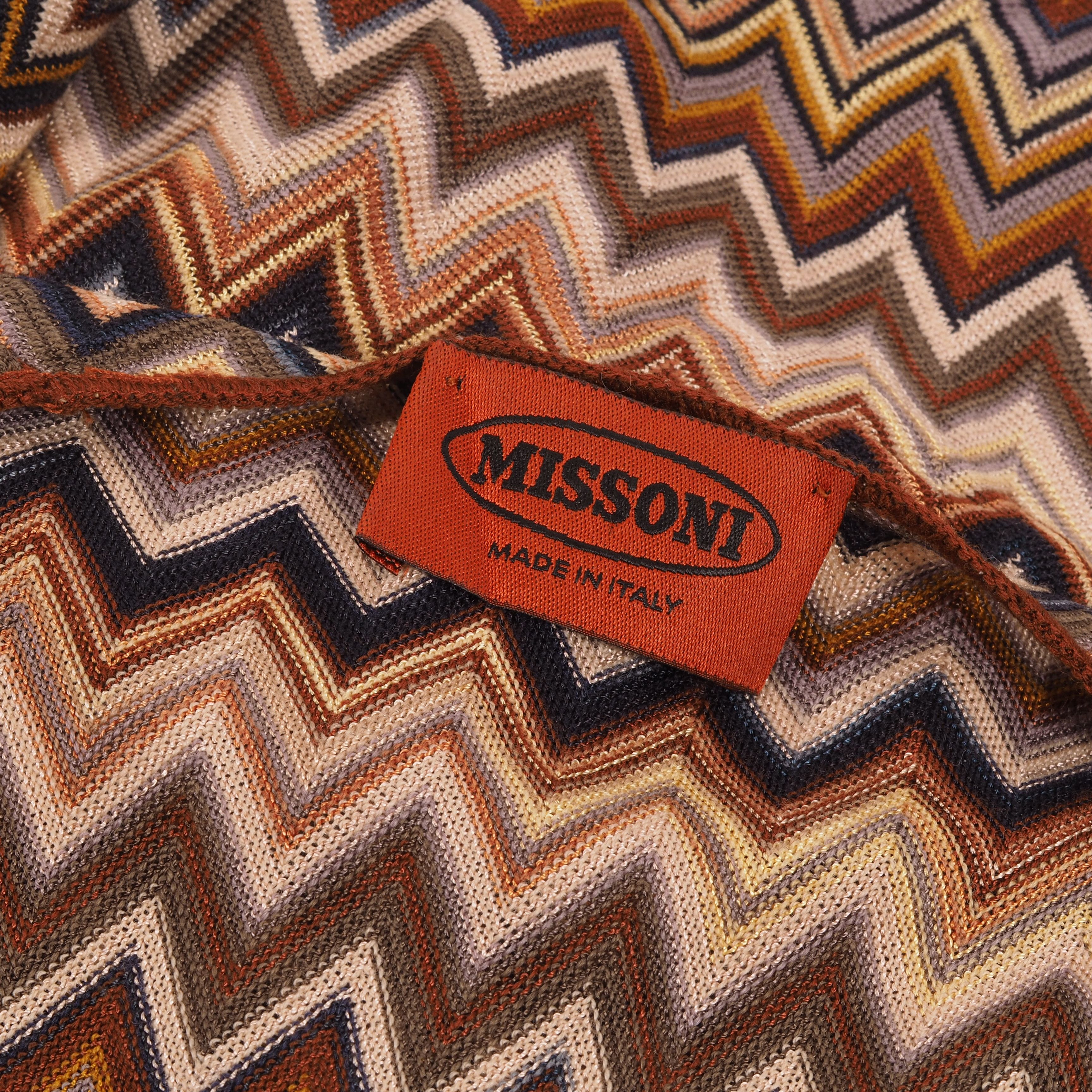 Missoni Missoni Vintage Knit Belted Chevron Zigzag Dress Brown Size L / US 10 / IT 46 - 5 Thumbnail