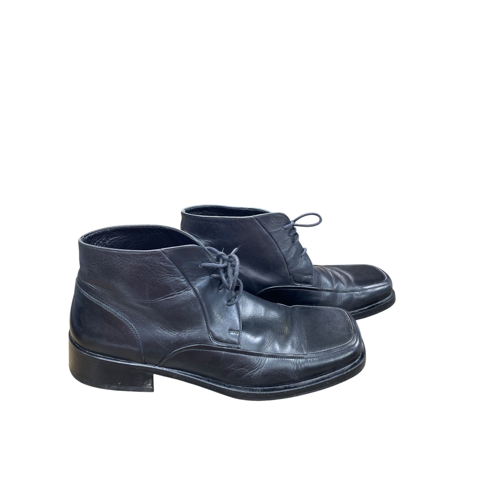 Pierre Cardin Pierre Cardin Mens Black Leather Ankle Chukka Boots Size 12 Size US 12 / EU 45 - 20 Thumbnail