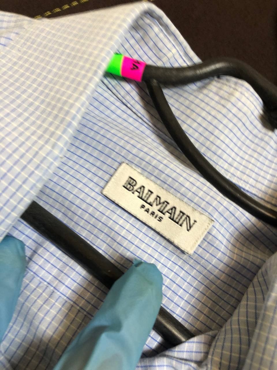 Balmain BALMAIN checkered button down, Men's Fashion Size US XL / EU 56 / 4 - 2 Thumbnail