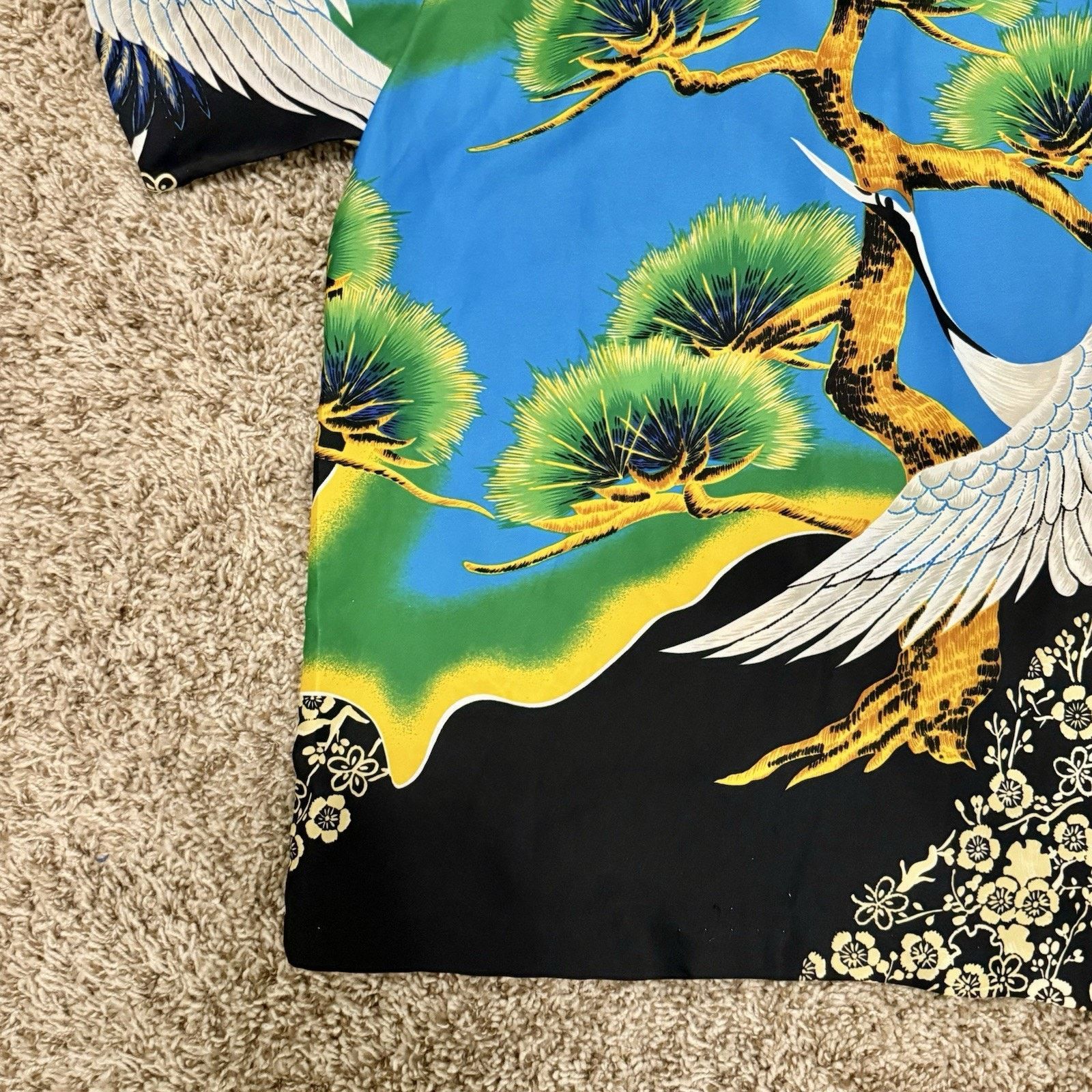 Sears × Vintage Vintage 70’s Hawaiian Japanese Cranes Button Up Camp Shirt Size US L / EU 52-54 / 3 - 9 Thumbnail