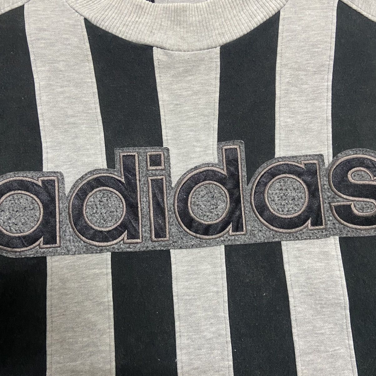Adidas × Vintage Vintage 90s Adidas Striped Pullover Sweatshirt Size US L / EU 52-54 / 3 - 4 Thumbnail