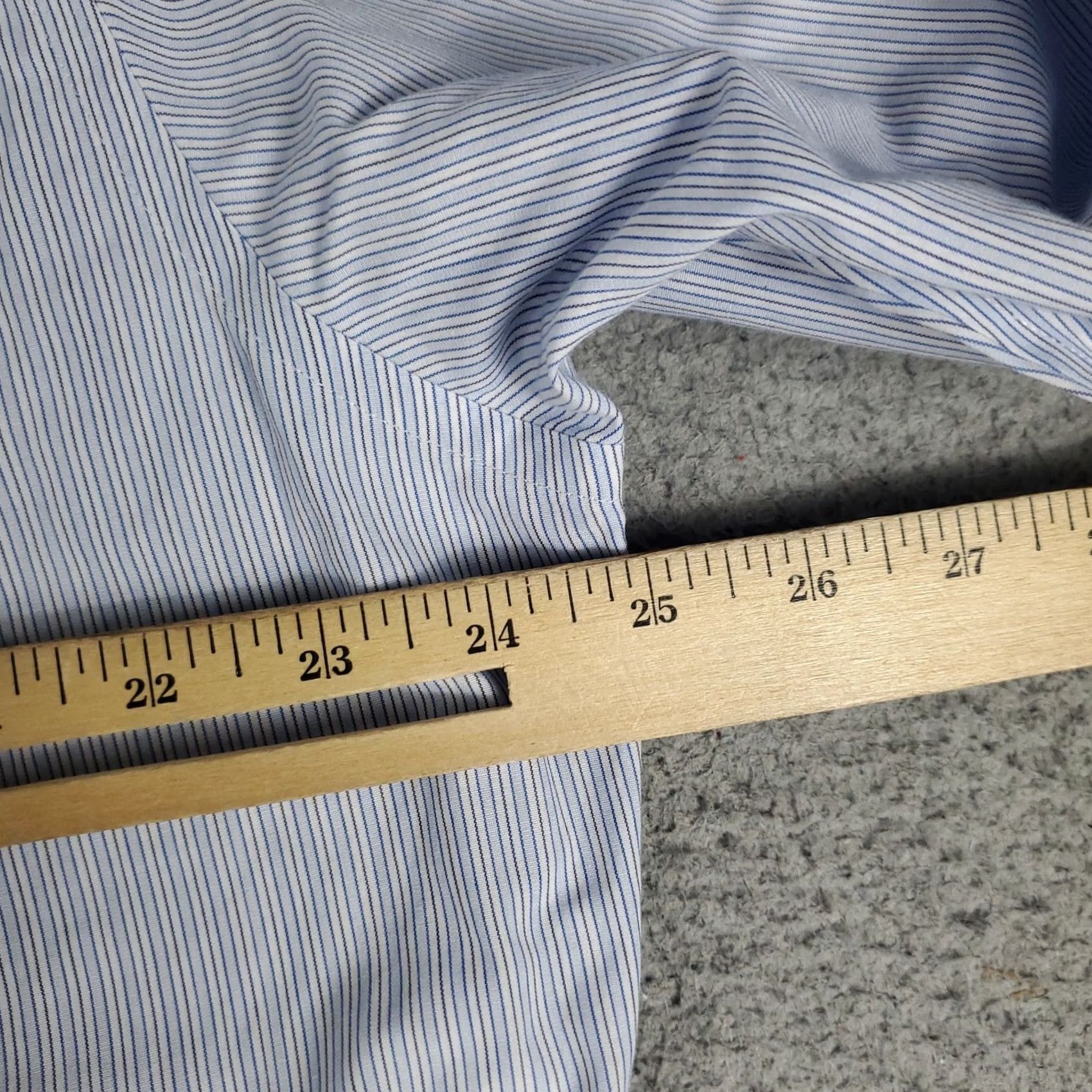 Brooks Brothers Brooks Brothers Shirt Mens 17 Blue Striped Regent Dress Button Up Long Sleeve Regular 100% Cotton Blue Striped Dress Shirt Mens Size 46R - 6 Thumbnail