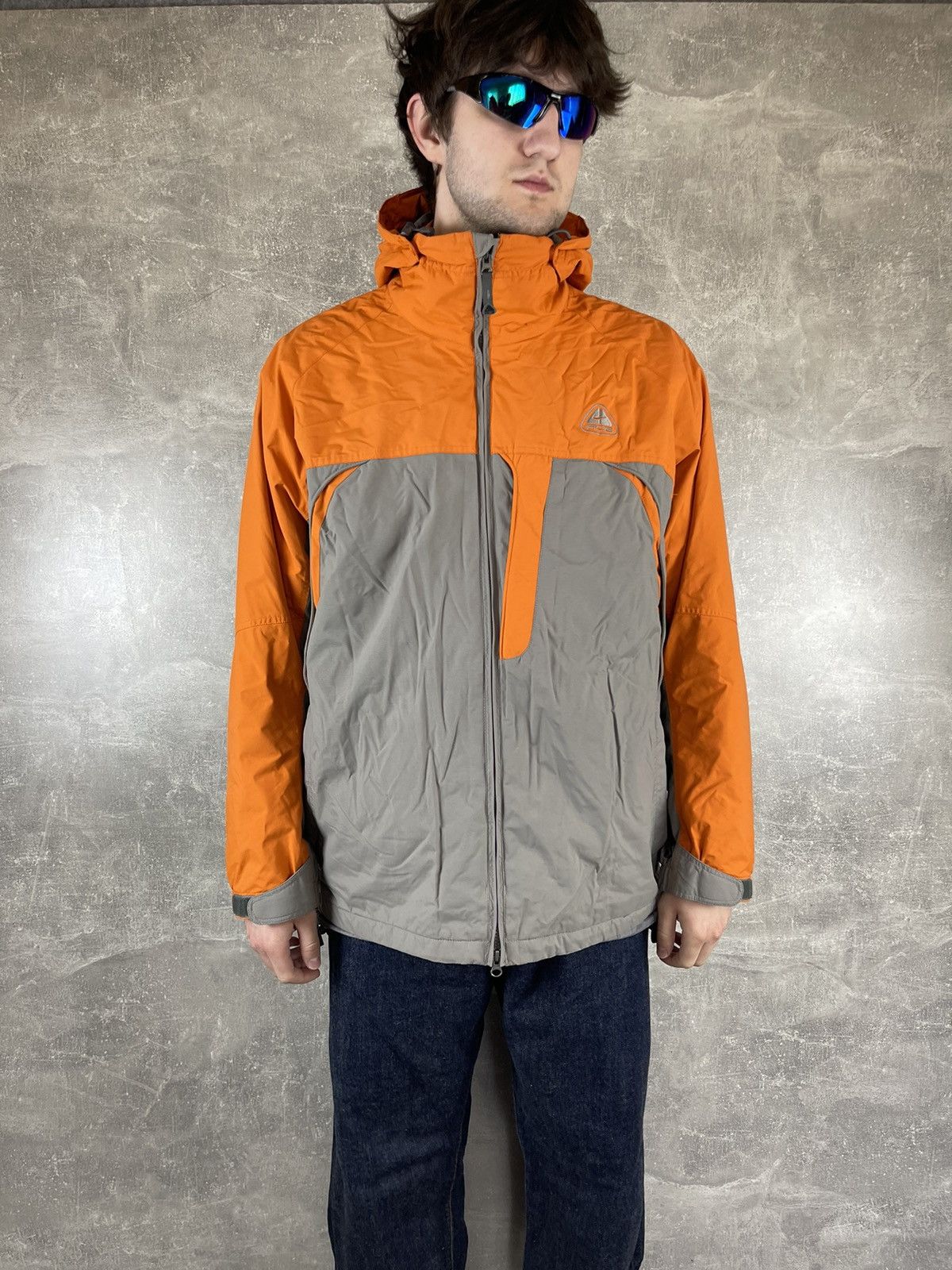 Nike ACG Nike ACG Vintage Thermal Layer Hooded Jacket Orange Gray Size US L / EU 52-54 / 3 - 6 Thumbnail
