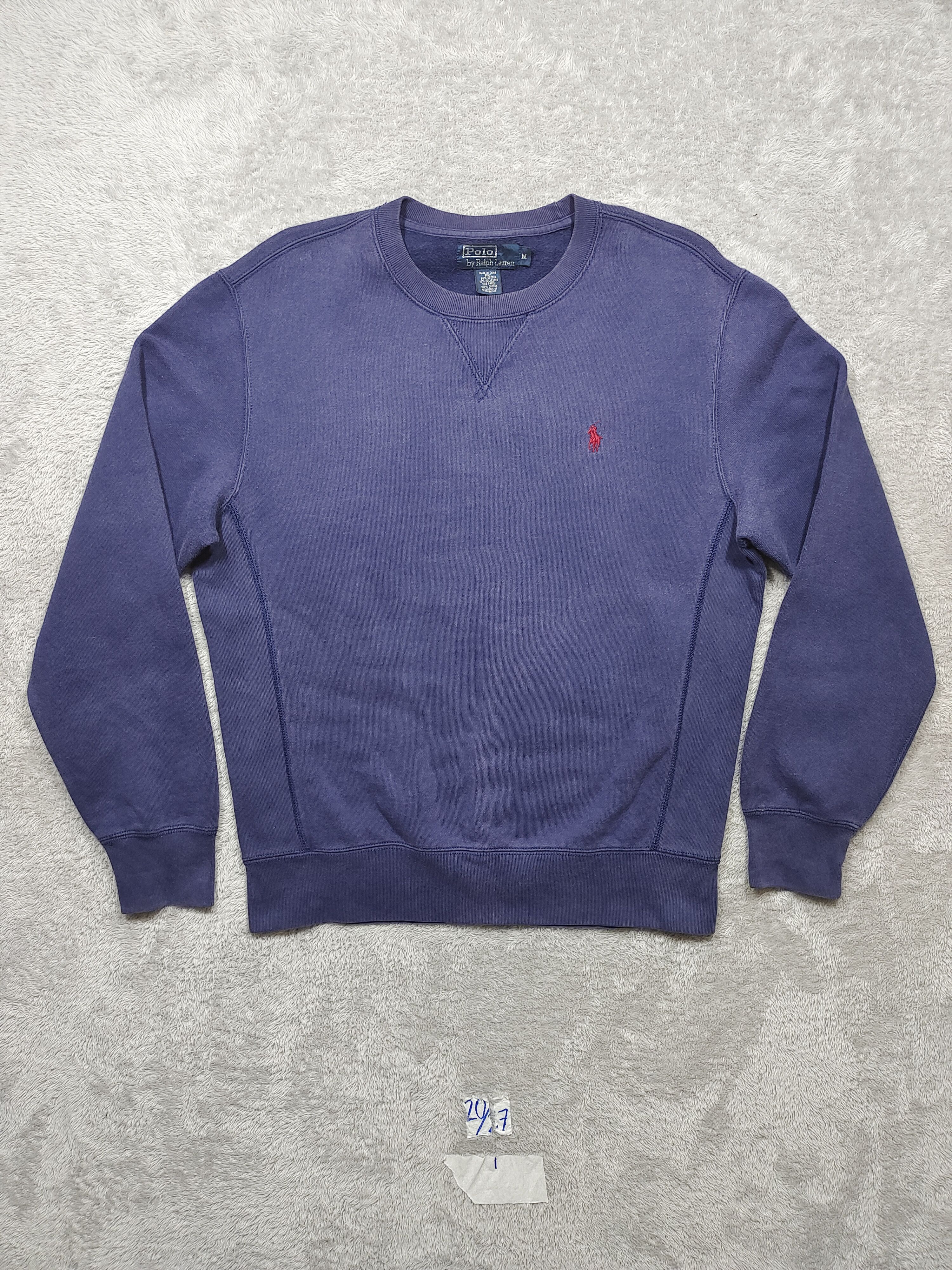 Ralph Lauren DISTRESSED RALPH LAUREN PURPLE INDIGO CREWNECK SWEATSHIRT Size US M / EU 48-50 / 2 - 1 Thumbnail