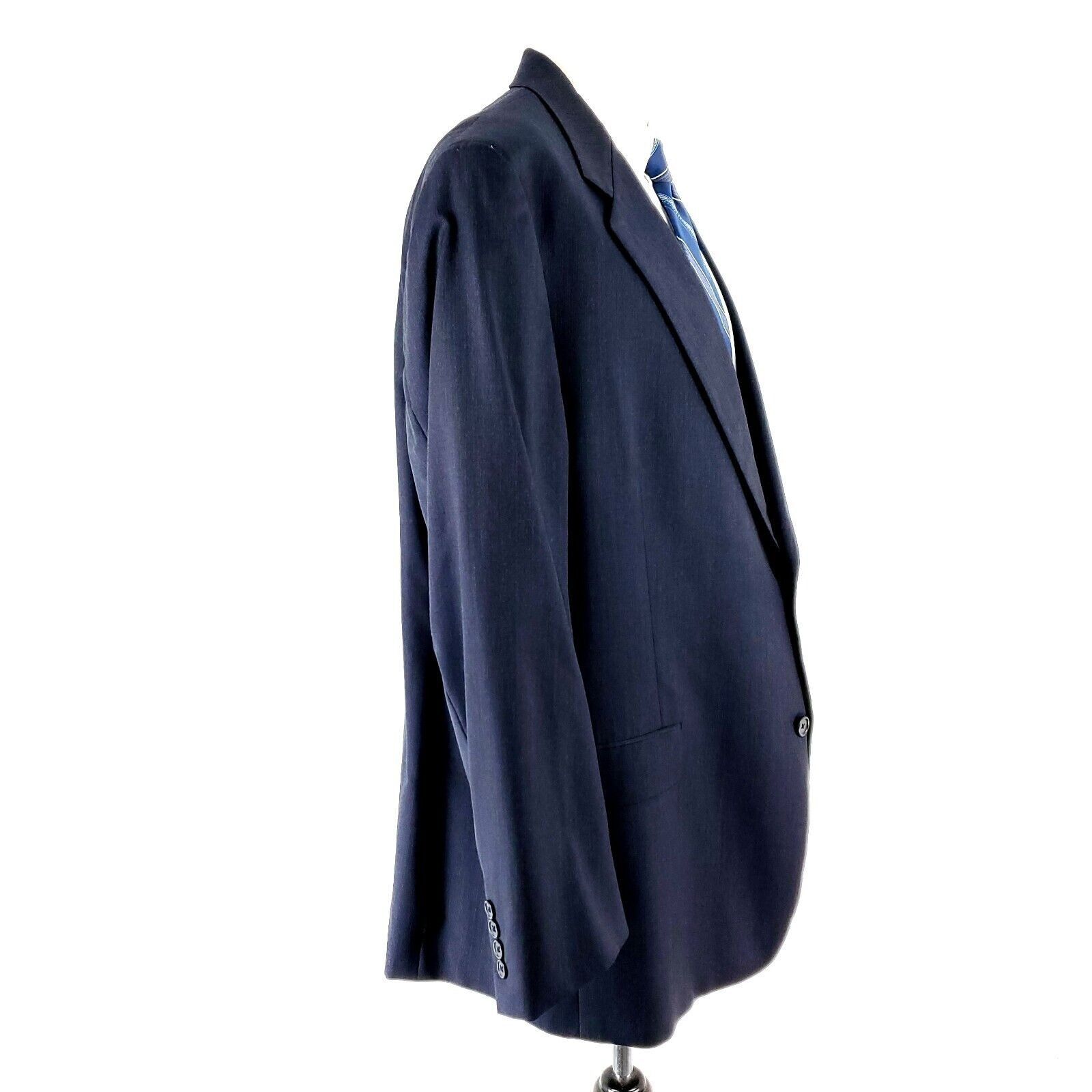 Hart Schaffner Marx Hart Schaffner Marx Wool 2 Button Blazer 46L Blue Suit Jacke Size 46L - 6 Thumbnail