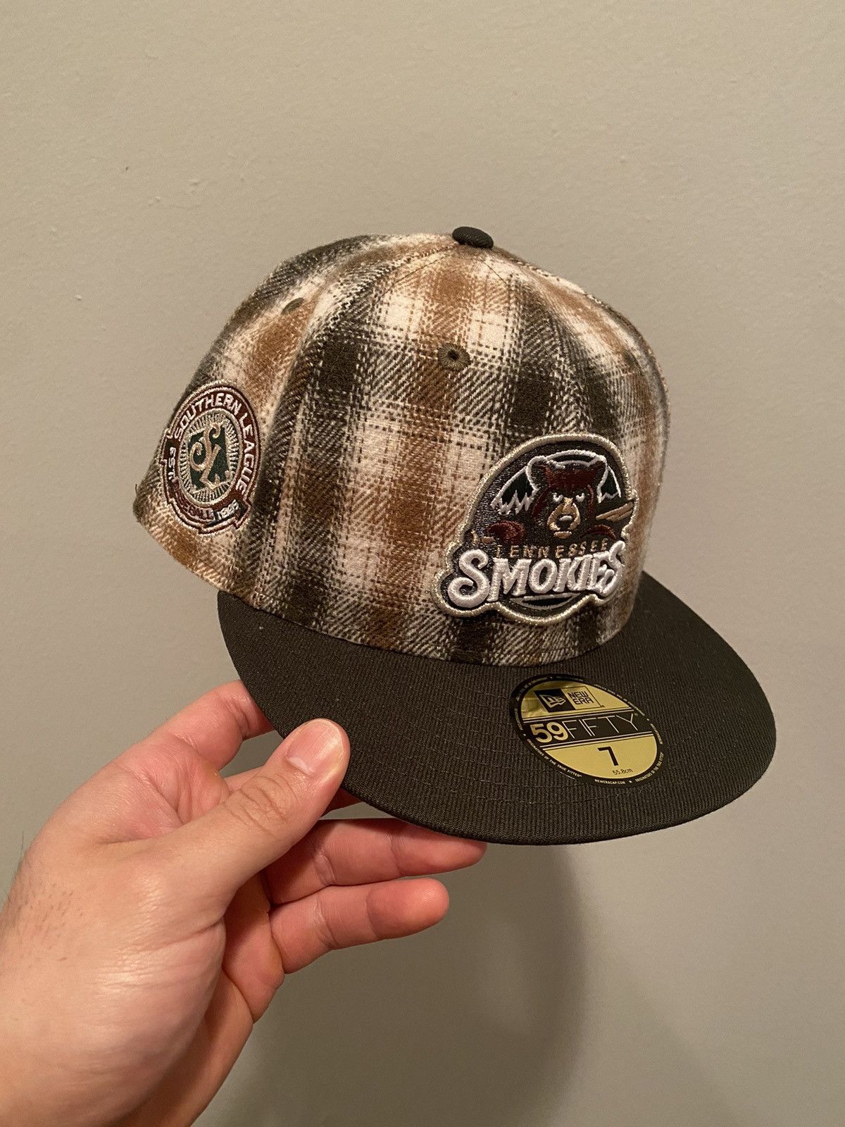 image of New Era Sz7 Exclusive Flannel Tennessee Smokies Fitted in Flannel Melange, Men's