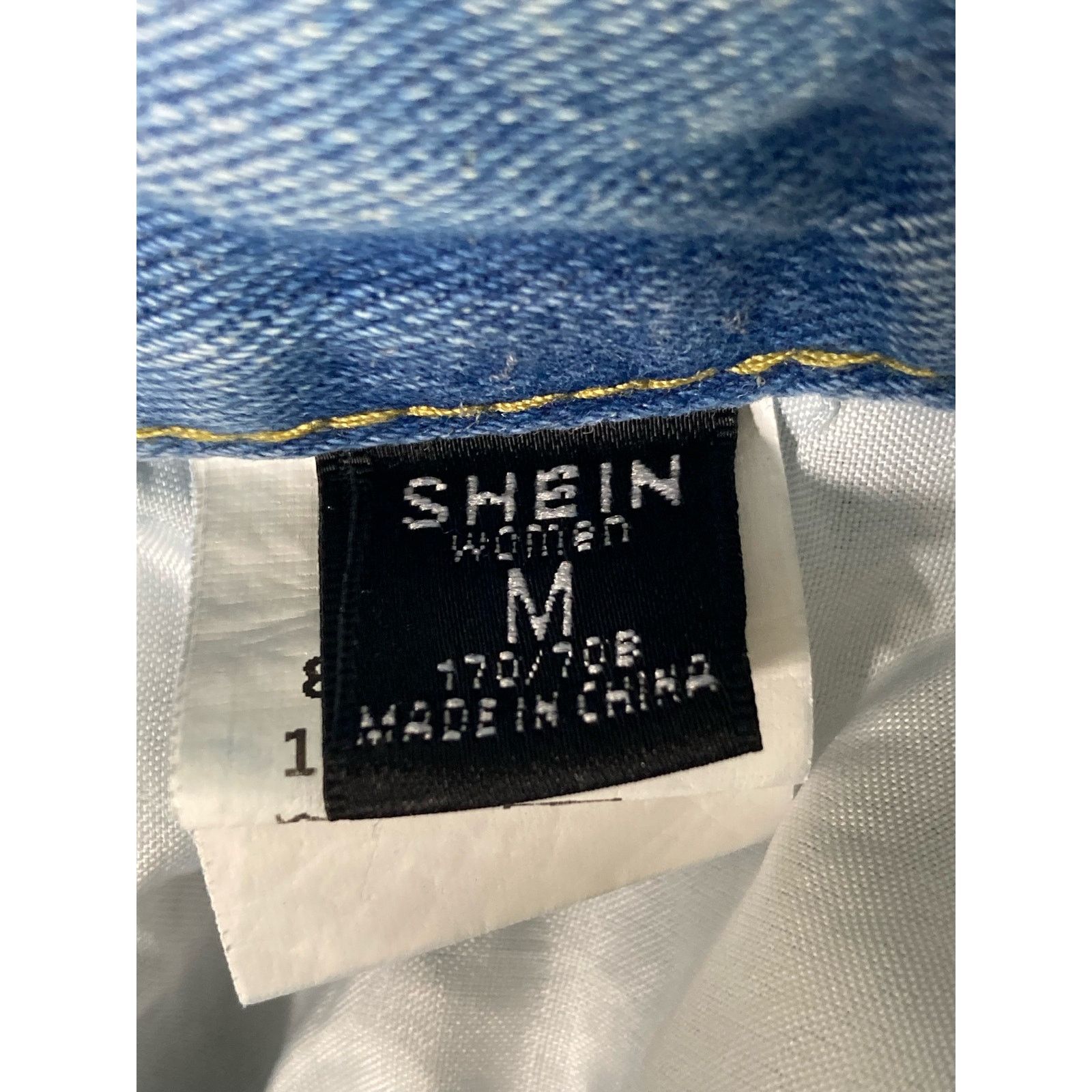 Shein Women's High Waisted Distressed Straight Leg Jeans Blue 28 M Size 28" / US 6 / IT 42 - 3 Thumbnail