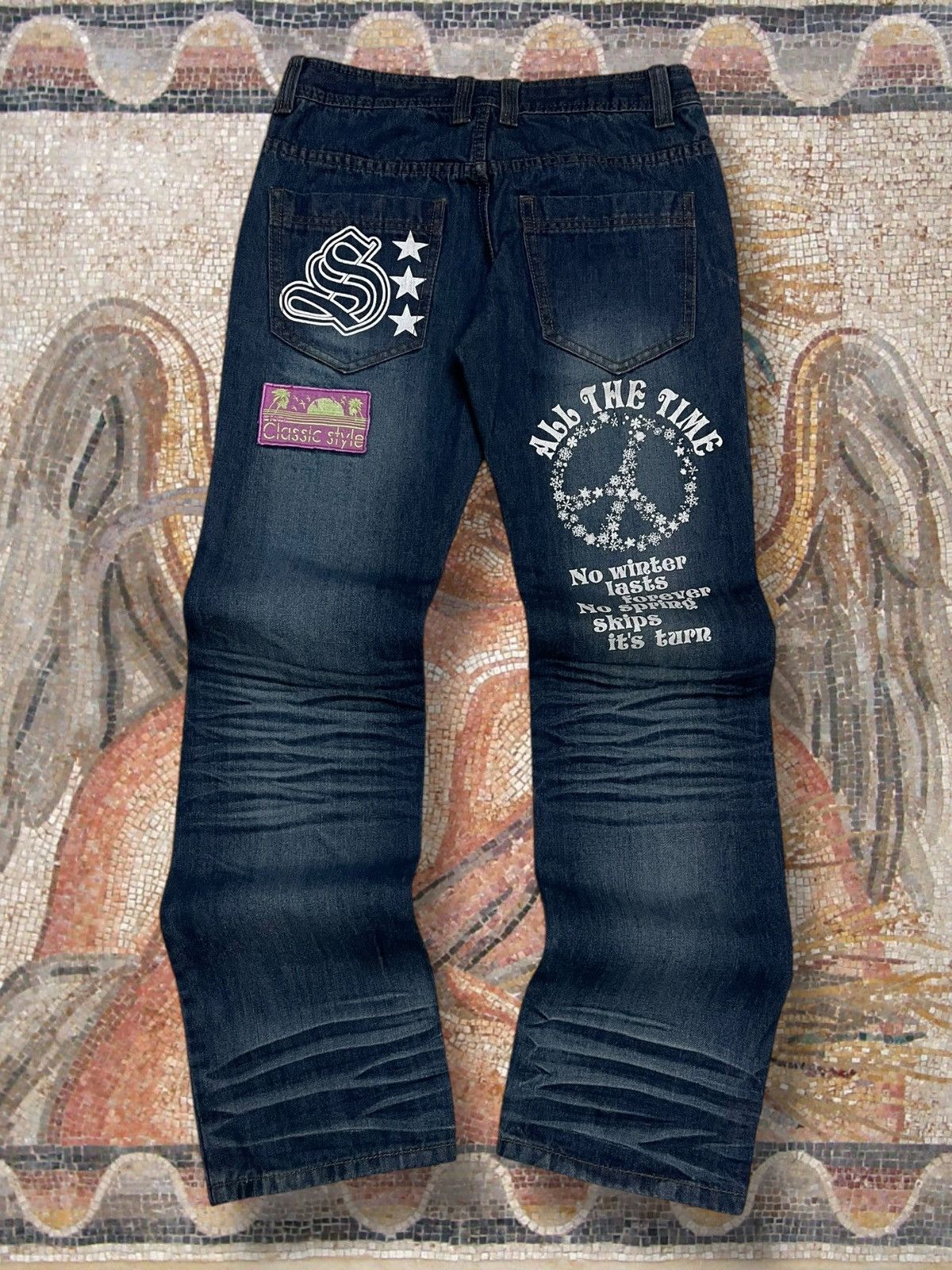 Hysteric Glamour Vintage 90s Japan Designer Sunny Smith Patchwork Fancy Denim Size US 30 / EU 46 - 8 Thumbnail