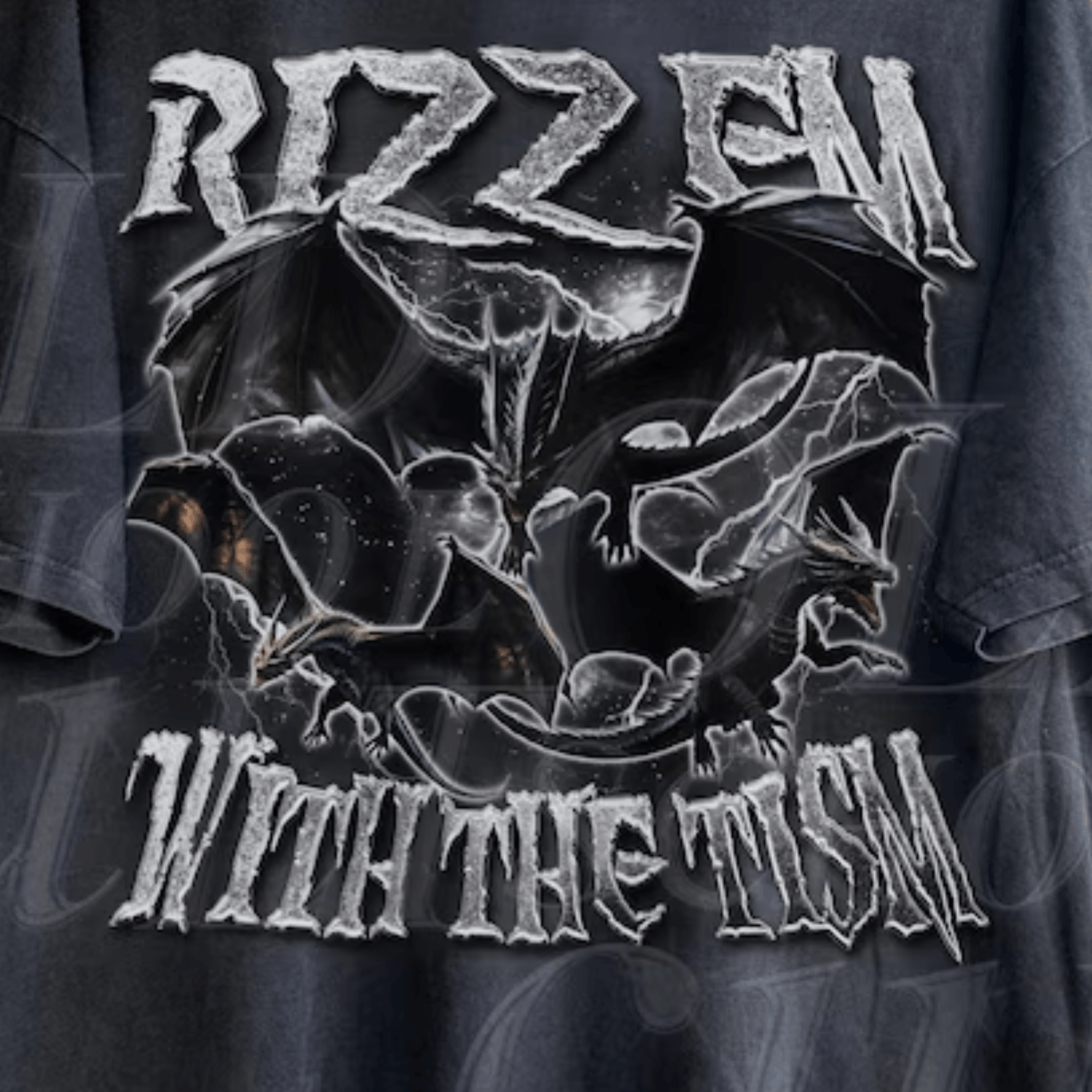 Vintage Rizz Em With The Tism Dragon Vintage Graphic Shirt Size US M / EU 48-50 / 2 - 2 Thumbnail
