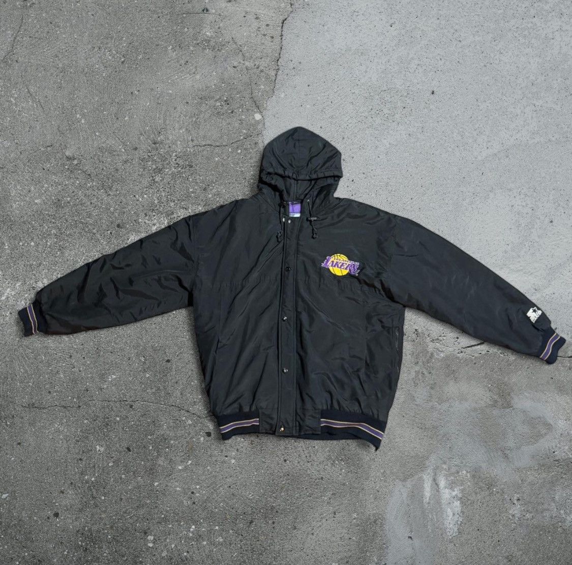 Starter Vintage Starter Los Angeles Lakers l jacket Size Large Size US L / EU 52-54 / 3 - 2 Thumbnail