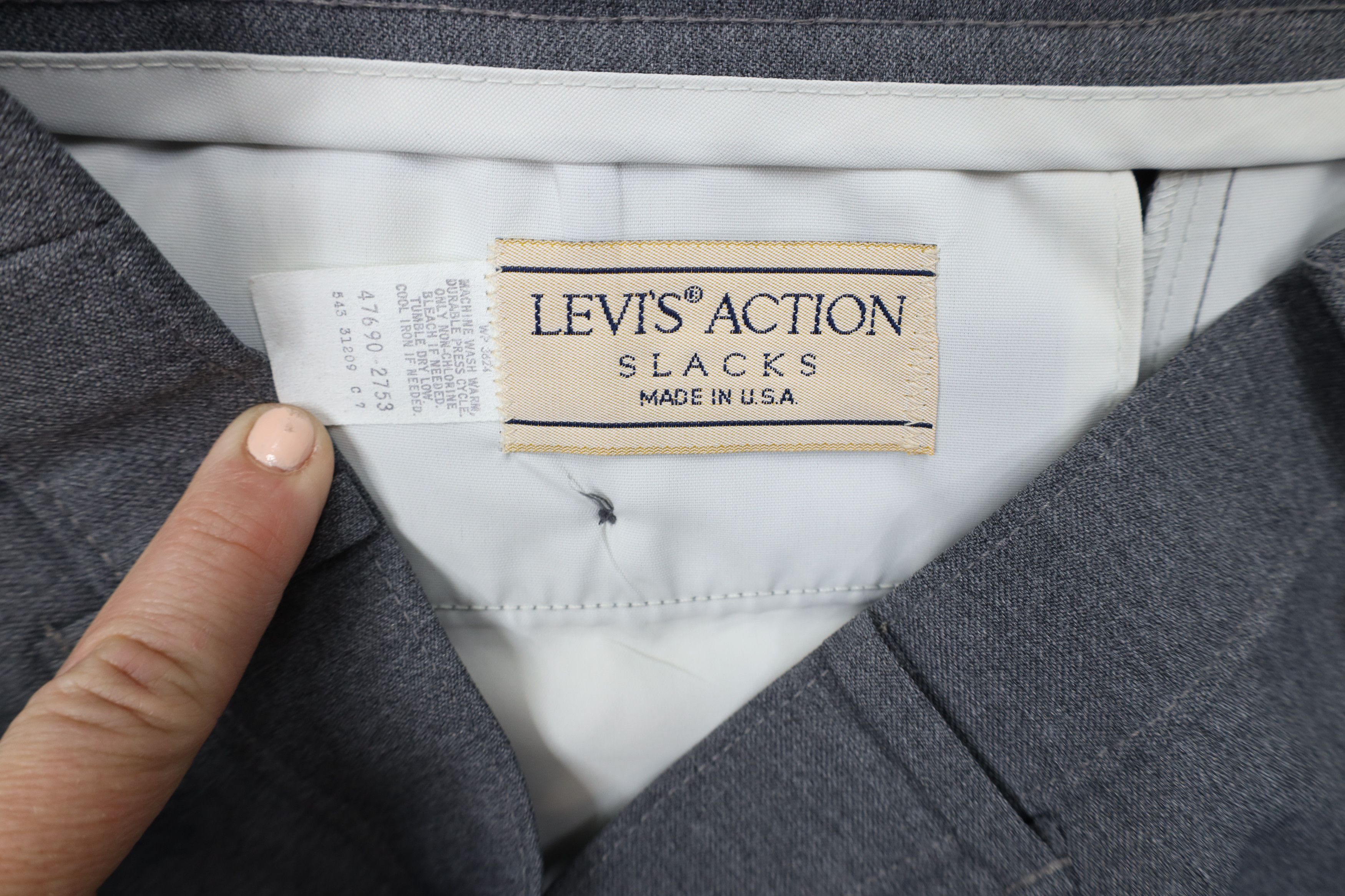 Levi's × Vintage Vintage 70s Levis Wide Leg Chino Pants Heather Gray USA Size US 32 / EU 48 - 7 Thumbnail