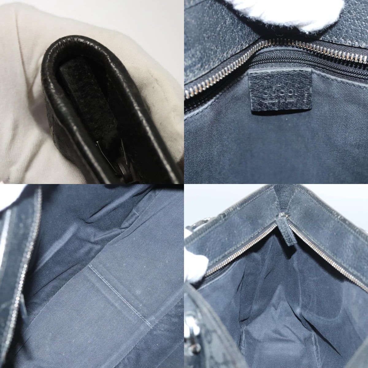 Gucci GUCCI GG Canvas Tote Bag Black Silver Size ONE SIZE - 11 Thumbnail