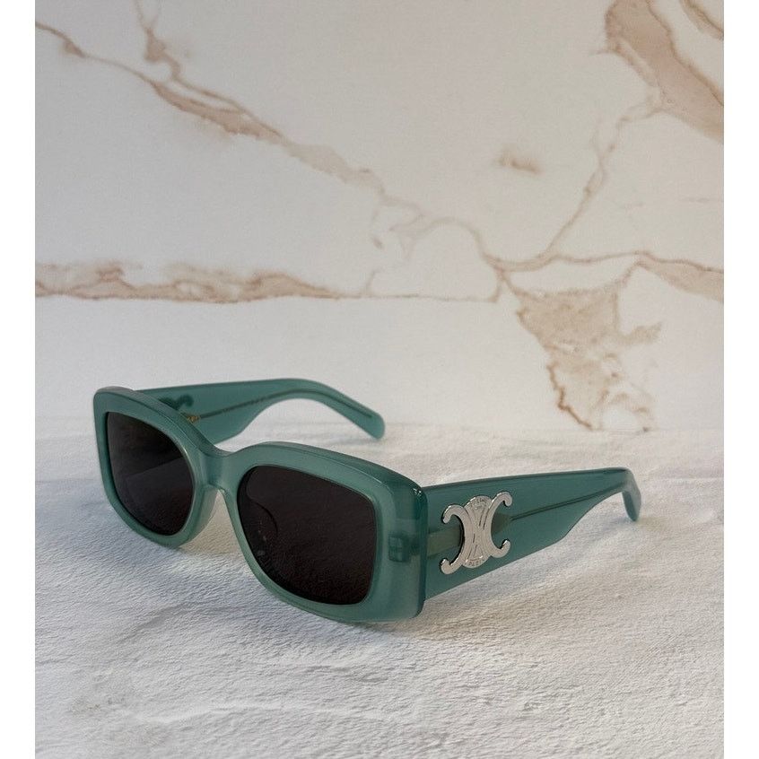 Celine NEW Celine CL40282U Triomphe XL Blue Silver Sunglasses Size ONE SIZE - 1 Thumbnail