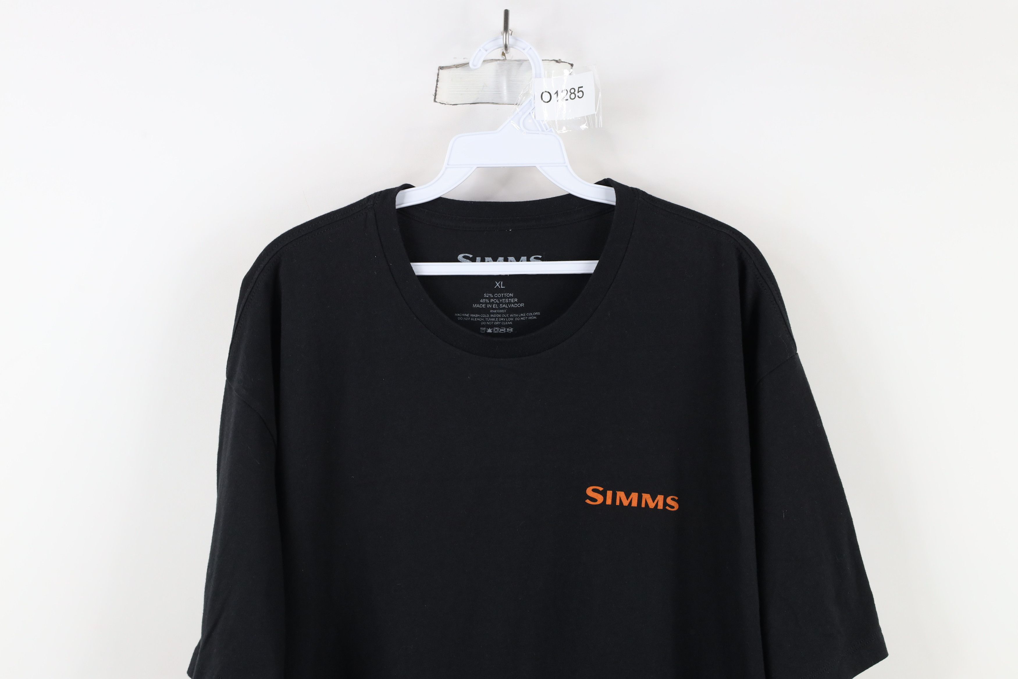 Simms × Vintage Simms Fishing Camouflage Fish Short Sleeve T-Shirt Black Size US XL / EU 56 / 4 - 2 Thumbnail