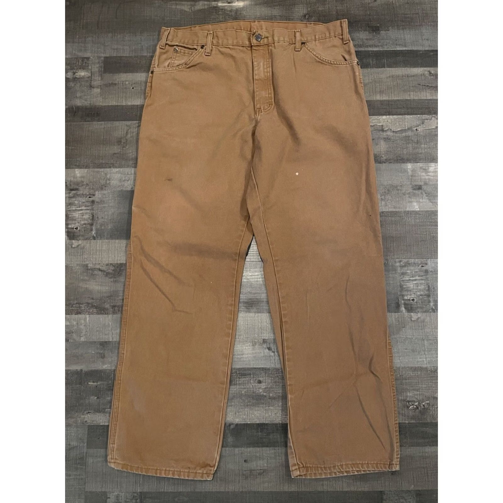 Dickies VINTAGE Dickies Work Pant Pants Mens 38x32 Brown Cargo Straight 80s 90s Grunge Hip Hop Hipster Logo Size US 38 / EU 54 - 3 Thumbnail
