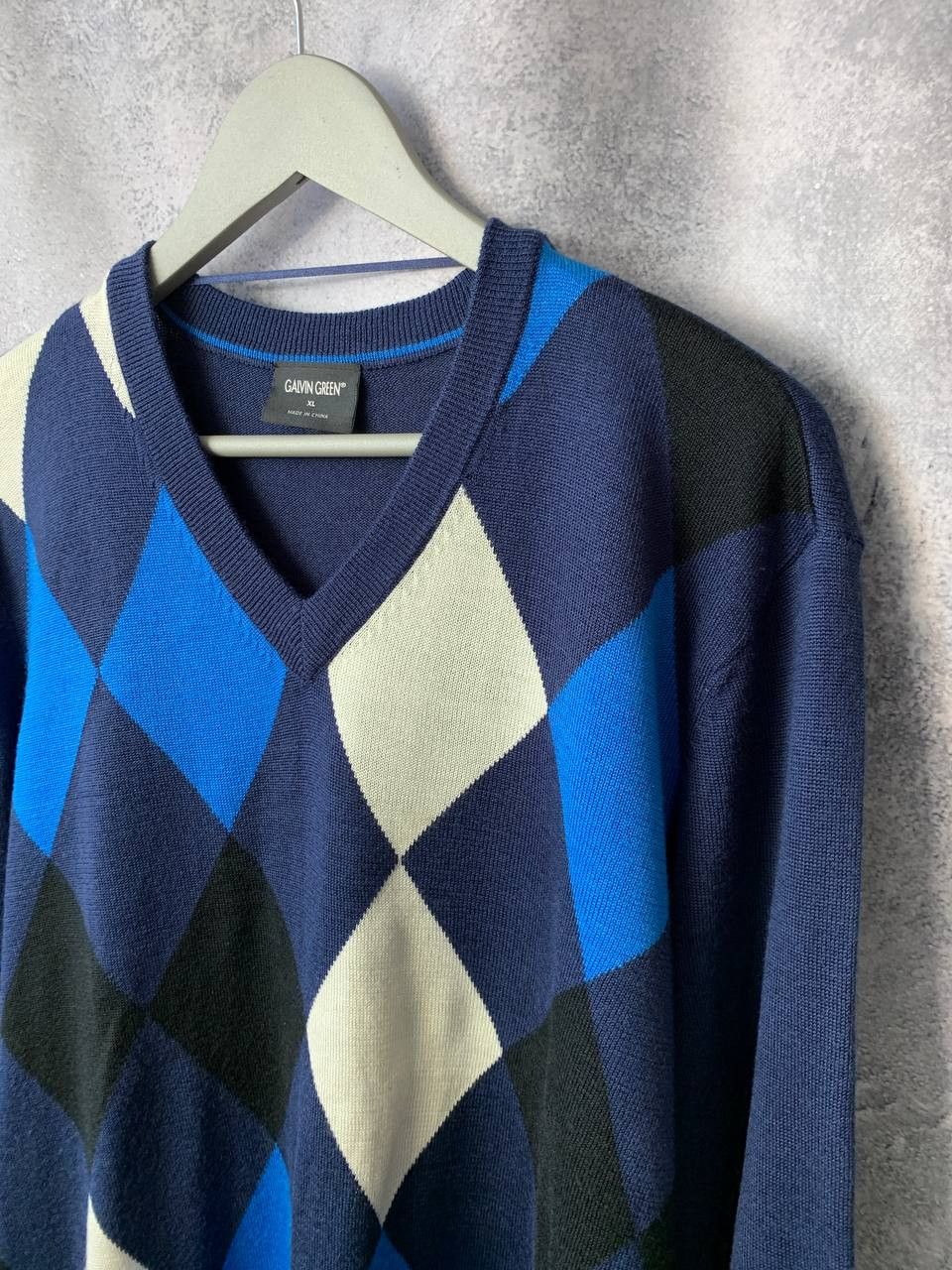 Galvin Green Galvin Green Golf V-Neck Jumper Diamond Argyle Sweater Wool Size US XL / EU 56 / 4 - 5 Thumbnail