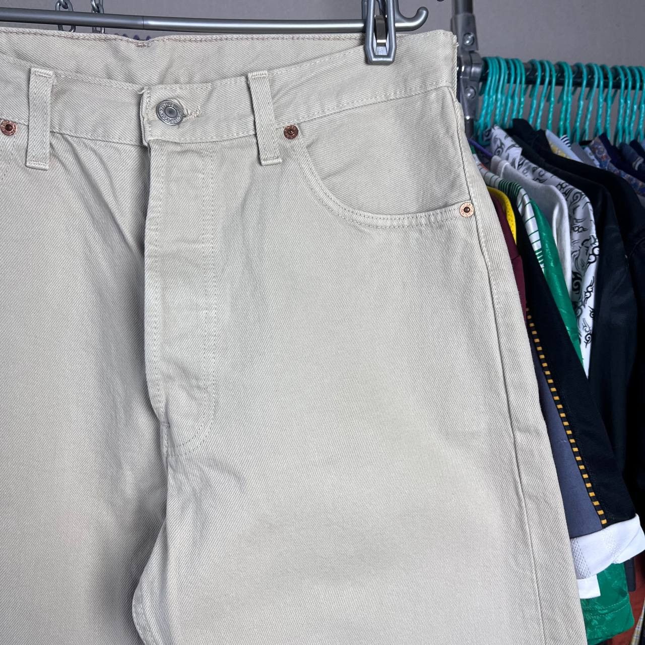 Levi's Vintage Clothing Vintage 90s Levis 501 Button Fly Beige Denim Pants USA Size US 34 / EU 50 - 9 Thumbnail