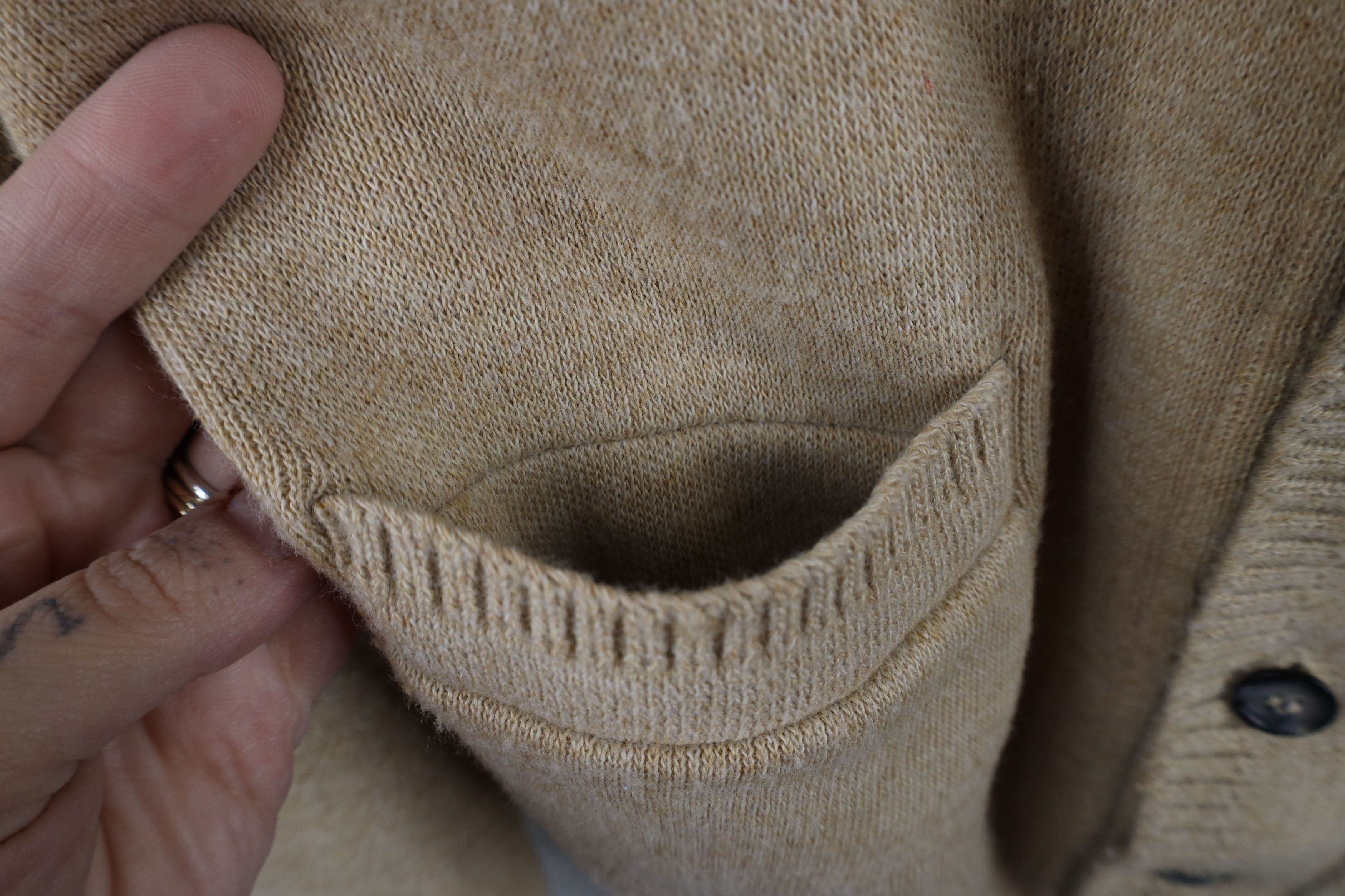 Vintage Vintage 90s Streetwear Cardigan Sweater Beige USA Acrylic Size US L / EU 52-54 / 3 - 5 Thumbnail