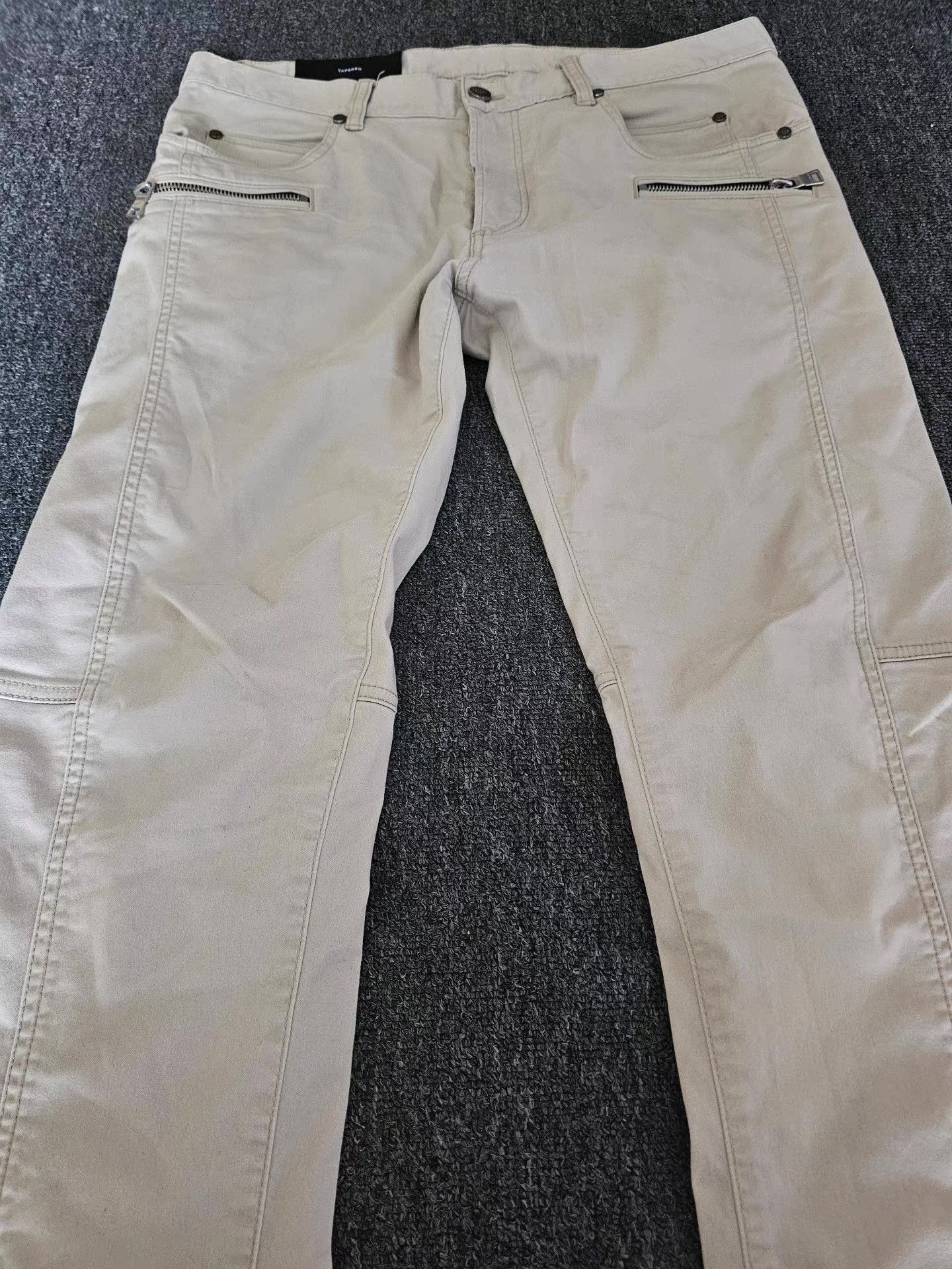 Balmain Balmain beige moto casual pants Q4 Size US 38 / EU 54 - 2 Thumbnail