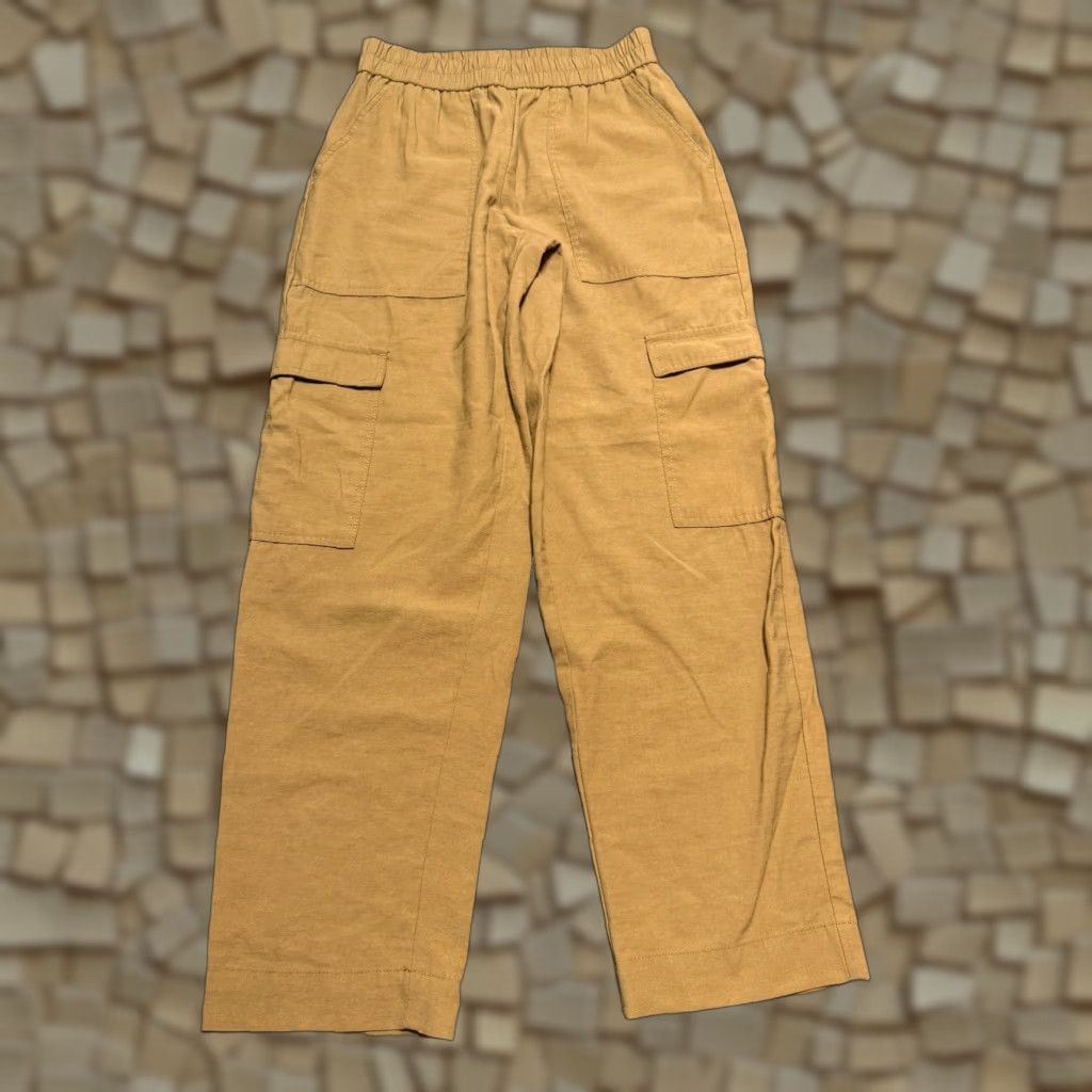 Vintage A New Day Pants Womens Small Brown Straight Leg Pull On Cargo Pants Size 28" / US 6 / IT 42 - 1 Thumbnail