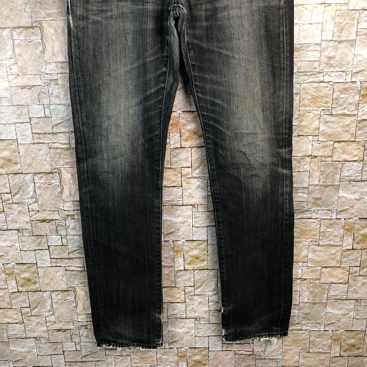 Japanese Brand Uniqlo vintage Jeans faded Black Denim Pants #A131 Size US 32 / EU 48 - 3 Thumbnail