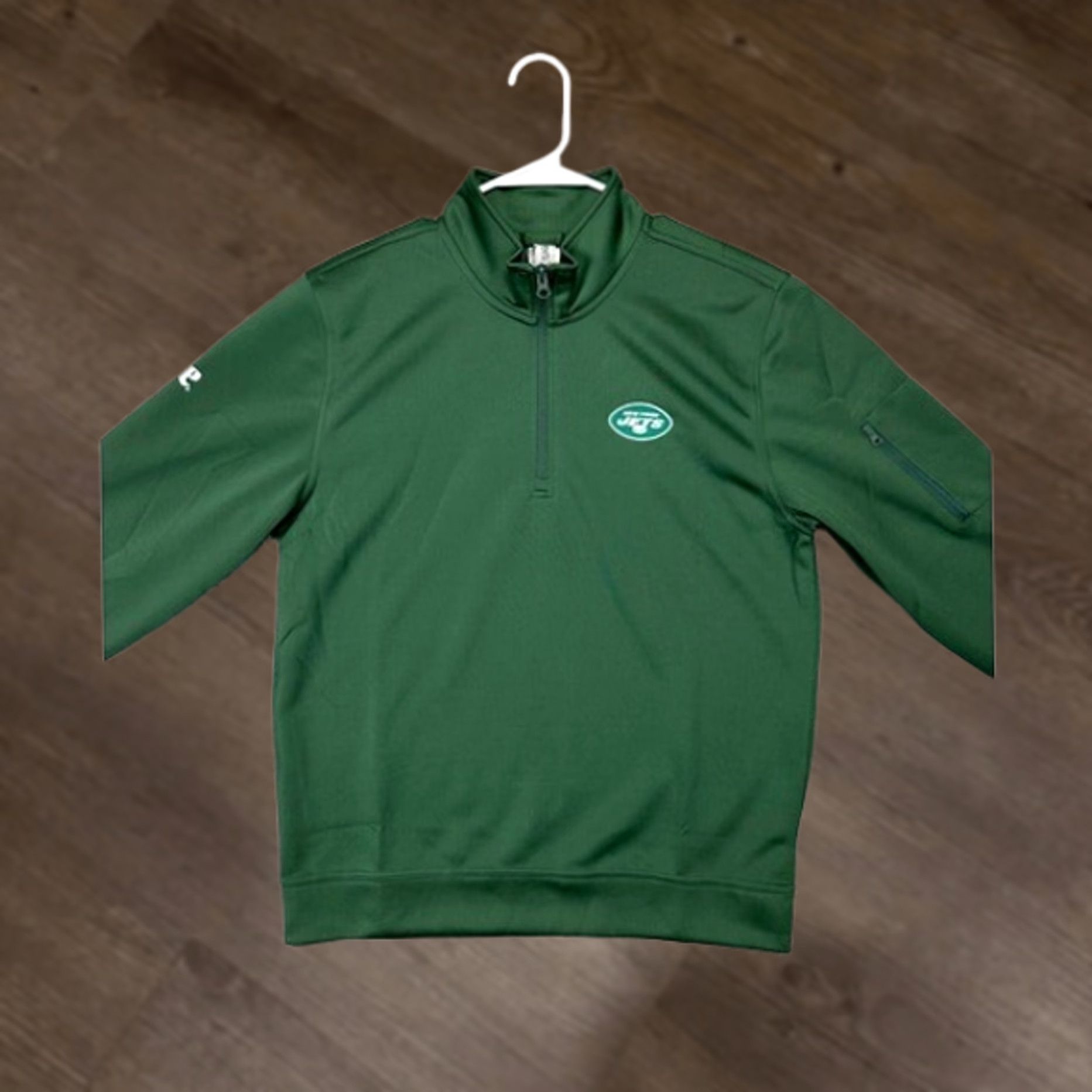 Vintage VINTAGE? No. New York Jets Clique Sweatshirt Mens Medium Green Pullover Football Zipper Knit Mock? Size US M / EU 48-50 / 2 - 1 Thumbnail