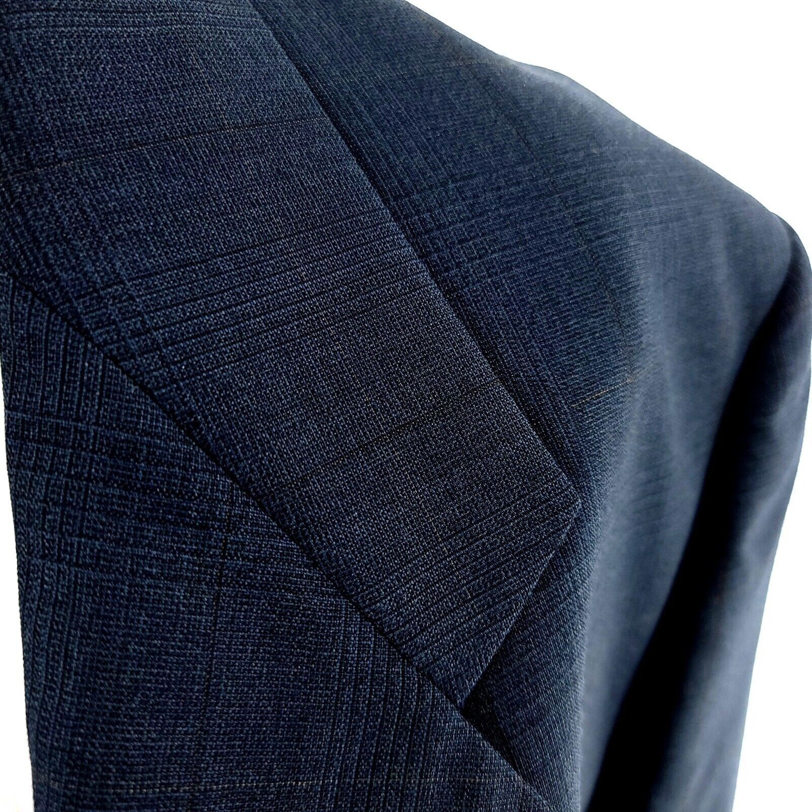 Christian Dior Monsieur Christian Dior Monsieur Wool 2 Button Sport Coat Blue Plaid Size 46R - 2 Thumbnail