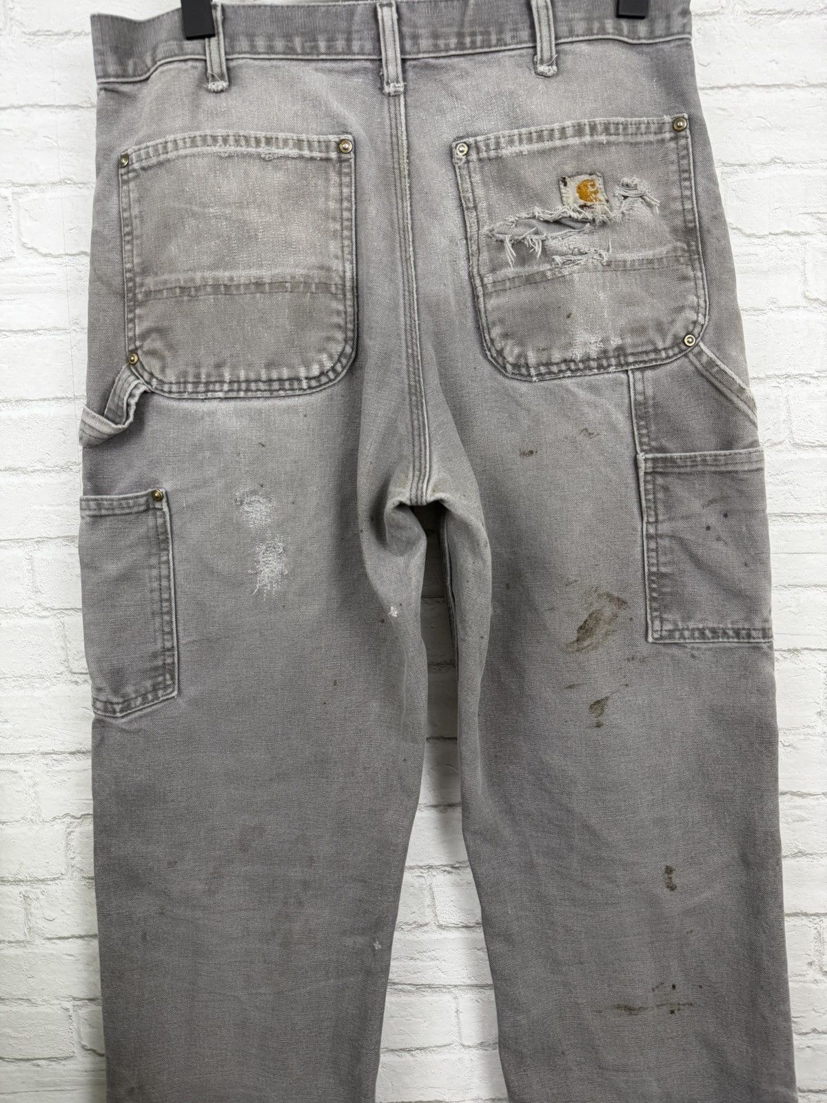 Carhartt (32x31) CRAZY THRASHED FADED Carhartt Double Knee Pants Size US 32 / EU 48 - 12 Thumbnail