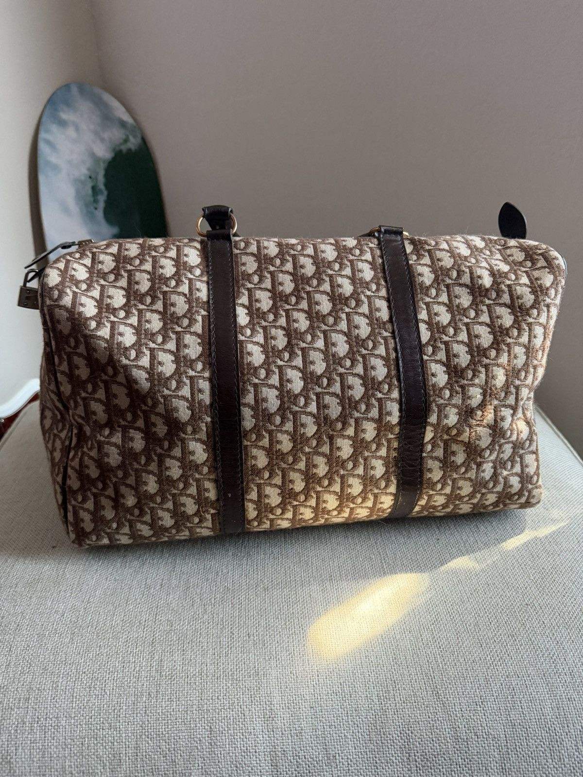 Dior Vintage Dior Monogram Boston Duffle Bag Brown NWOT Size ONE SIZE - 3 Thumbnail