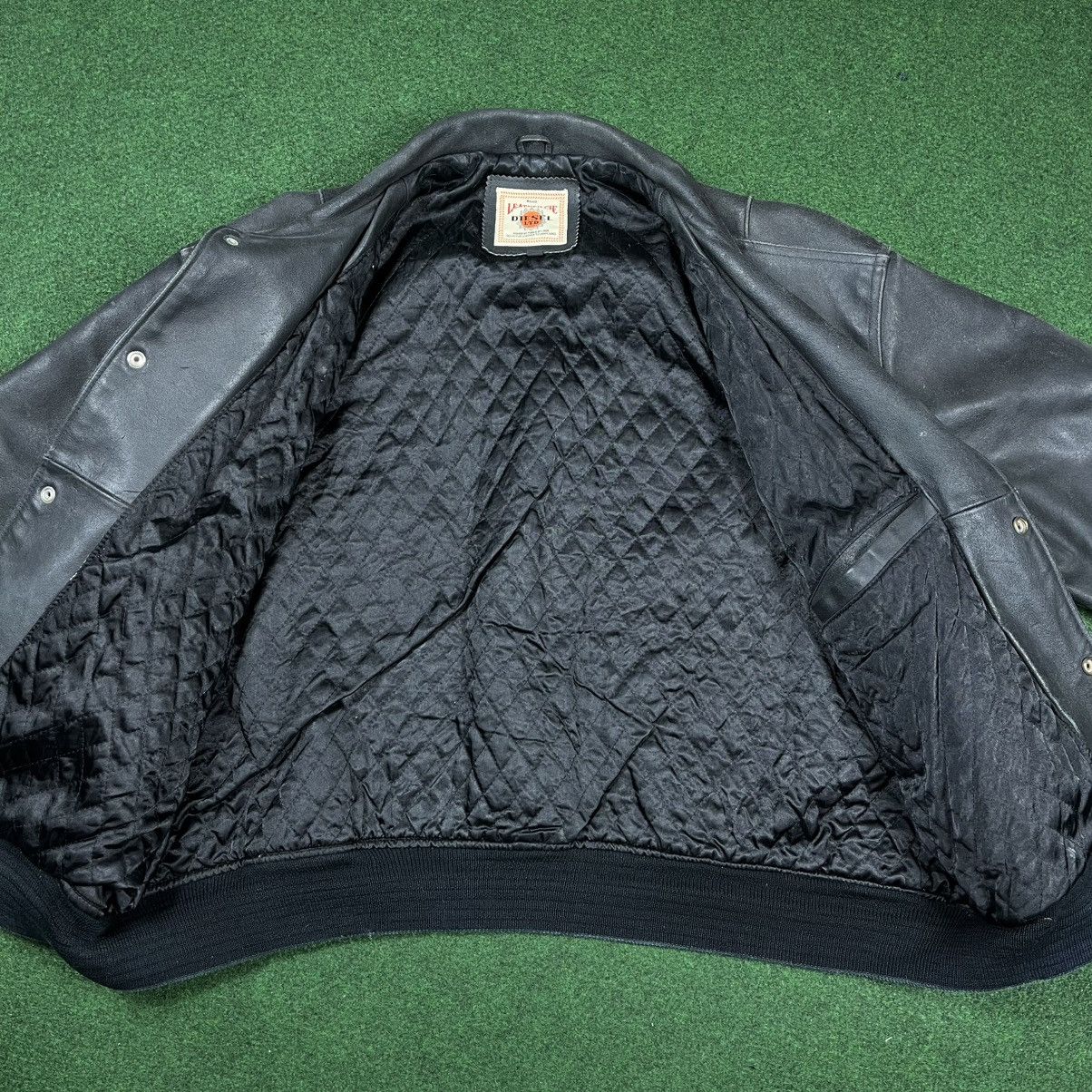 Diesel Vintage 90’s Diesel Leather Bomber Jacket Embroidered Logo Size US M / EU 48-50 / 2 - 5 Thumbnail