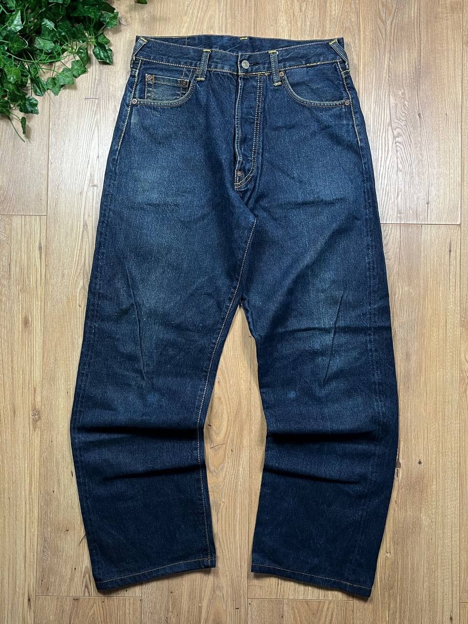 Evisu 00’s EVISU LOT 0002 POCKET LOGO WHITE DAICOCK BAGGY DENIM Size US 30 / EU 46 - 2 Thumbnail