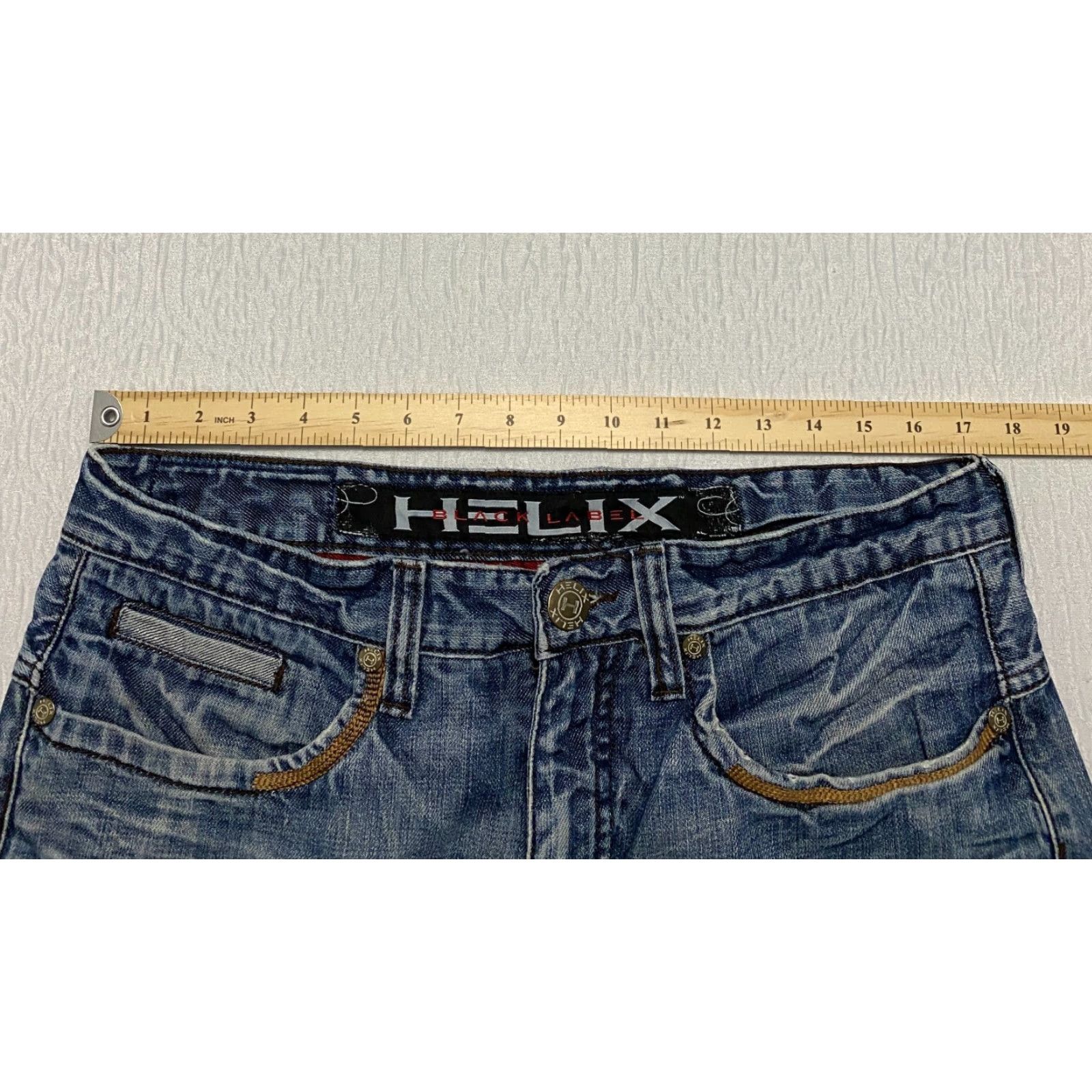 Vintage Helix Black Label Jeans Men Size 34 Reg Bootcut 5-Pocket Denim 100% Cotton Blue Y2K 90s Embroidered Pattern: Solid Size US 34 / EU 50 - 6 Thumbnail