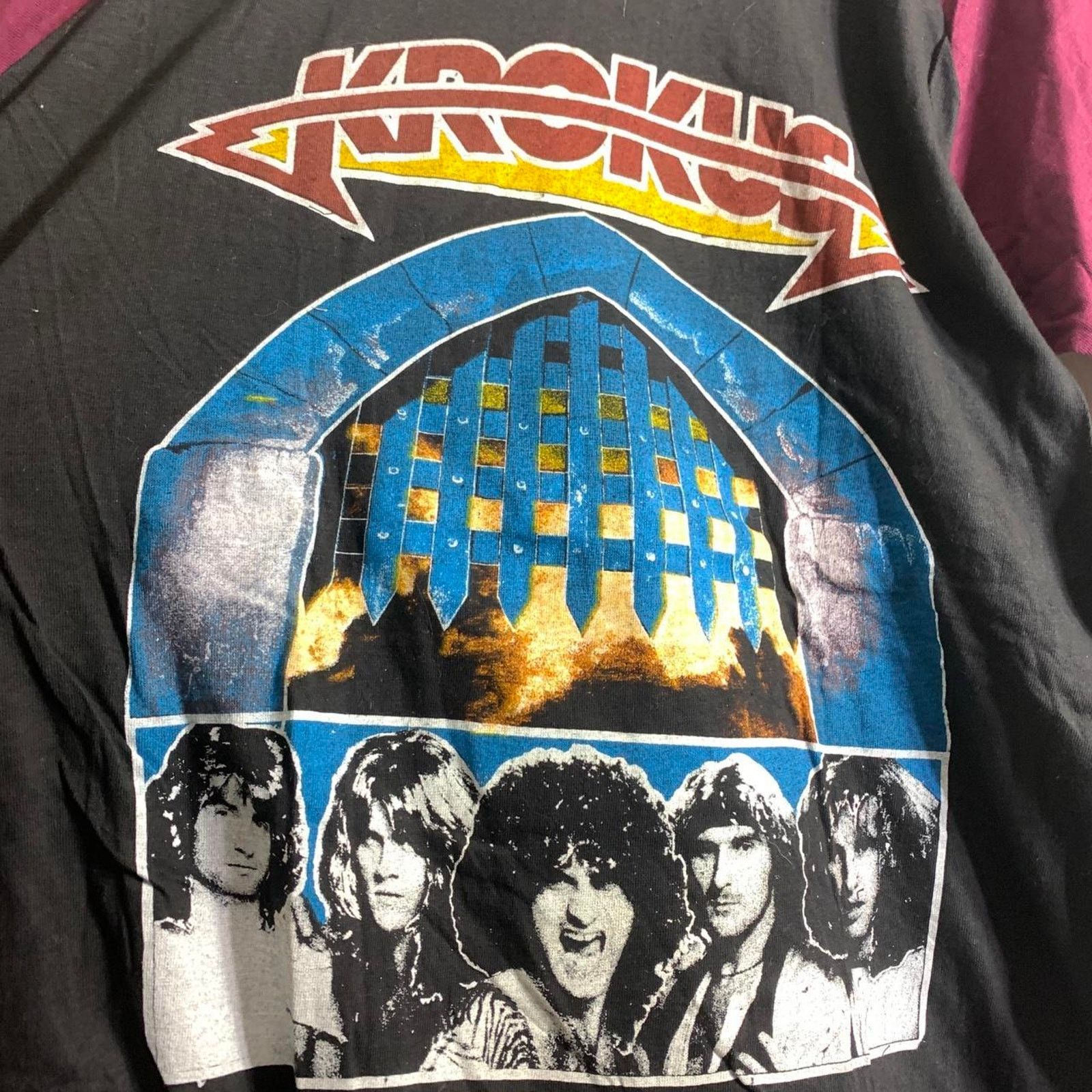 Vintage 80's KROKUS MOTORHEAD From Fist double sided tee shirt LARGE Size US L / EU 52-54 / 3 - 4 Thumbnail