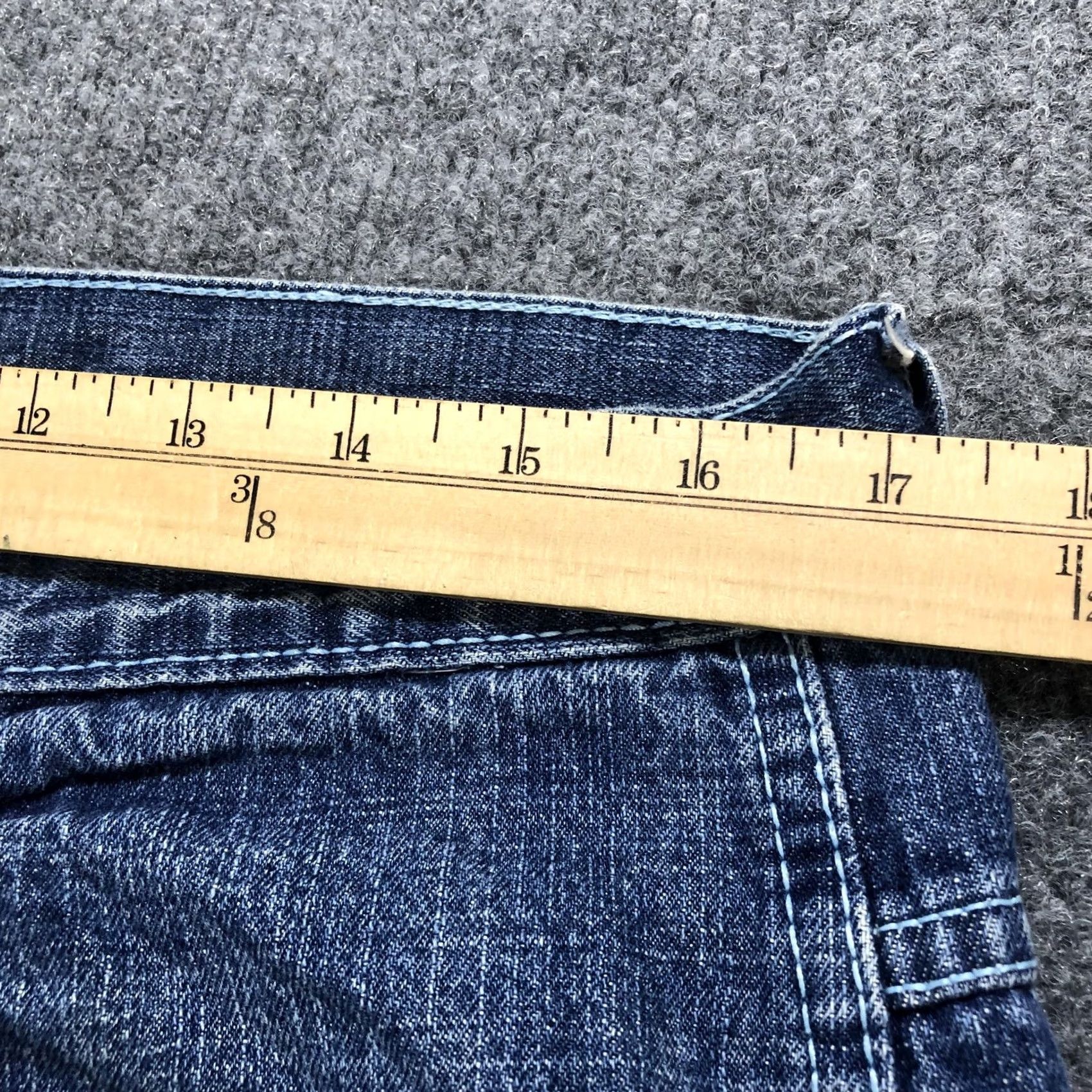 Express Xpress Mens Relaxed Wide Leg Jeans - 34" Blue Denim Size US 34 / EU 50 - 2 Thumbnail