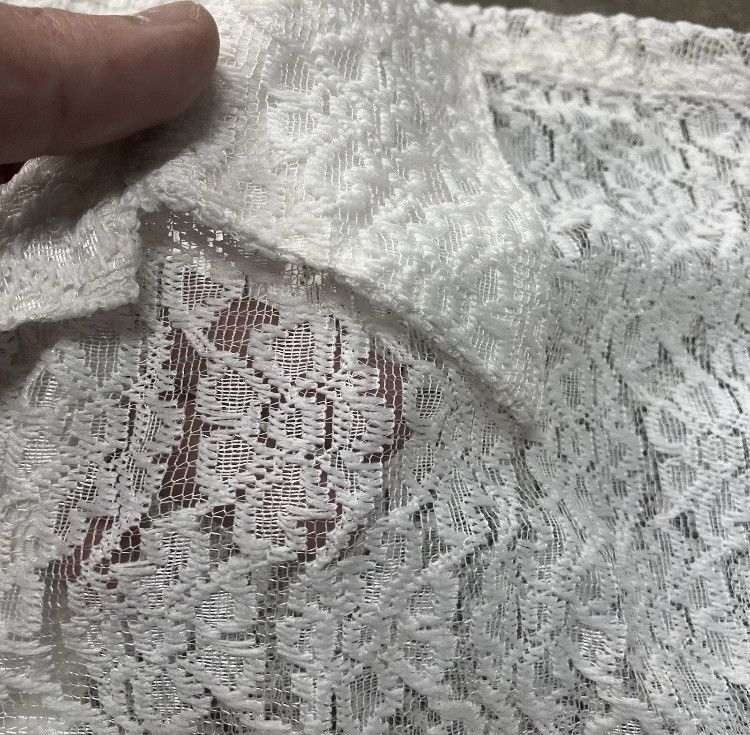 Handmade × Vintage Vintage shear Ivory Lace Polyester Button Shirt Size US XL / EU 56 / 4 - 4 Thumbnail