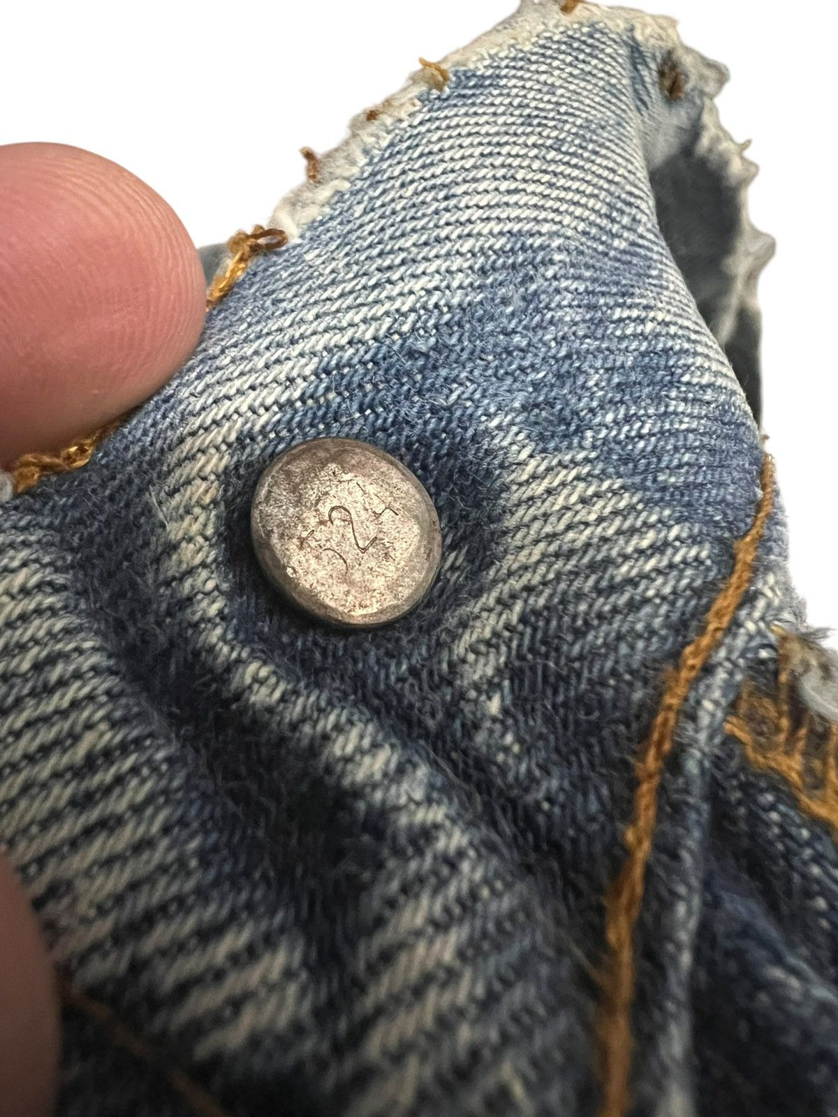 Levi's Reconstruc💥Vintage 70’Levis 501 Rindem Selvedge Sashiko Boro Size US 32 / EU 48 - 13 Thumbnail