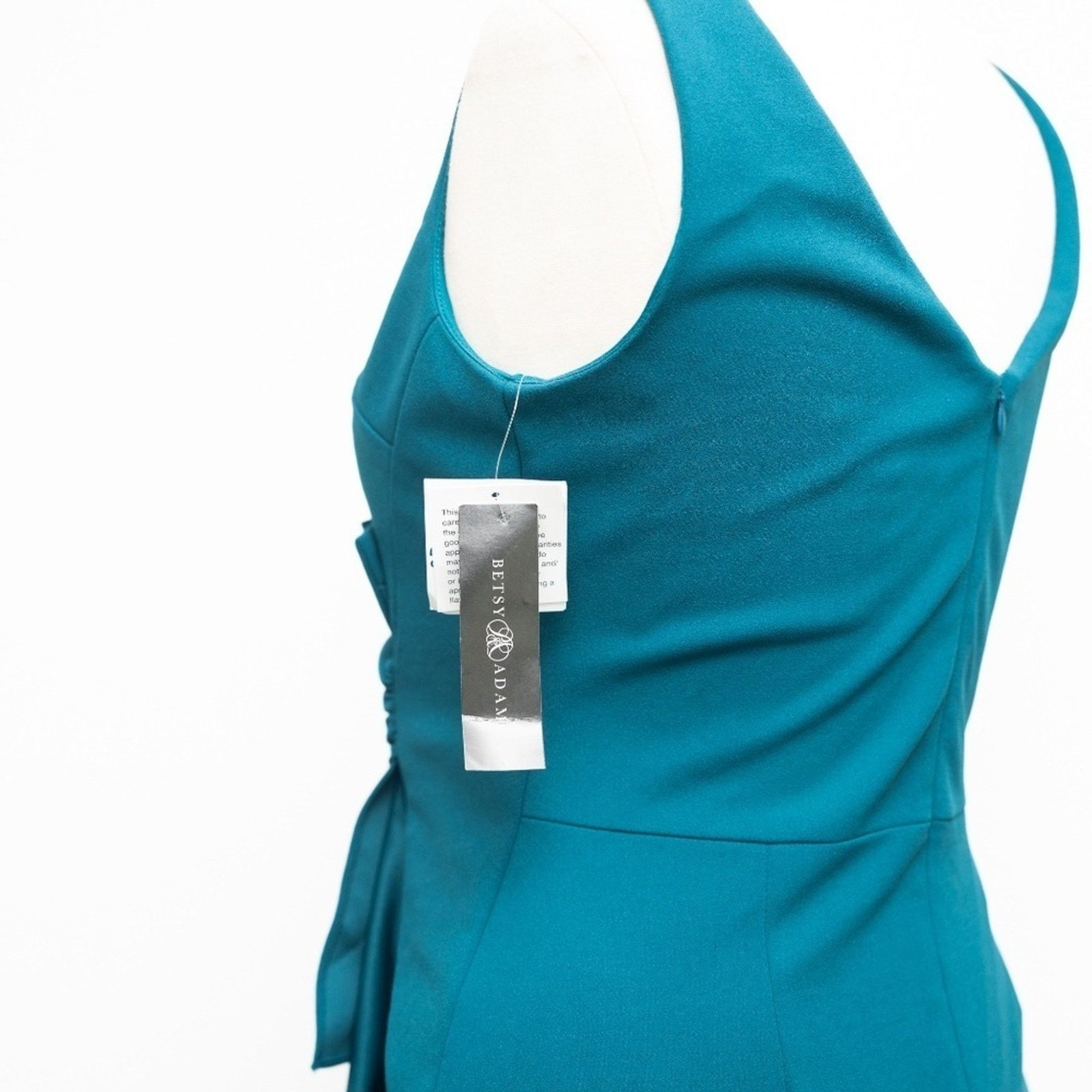 Designer Betsy & Adam. Christine Scuba Crepe Ruffled Bow Gown. Size XL / US 12-14 / IT 48-50 - 10 Thumbnail