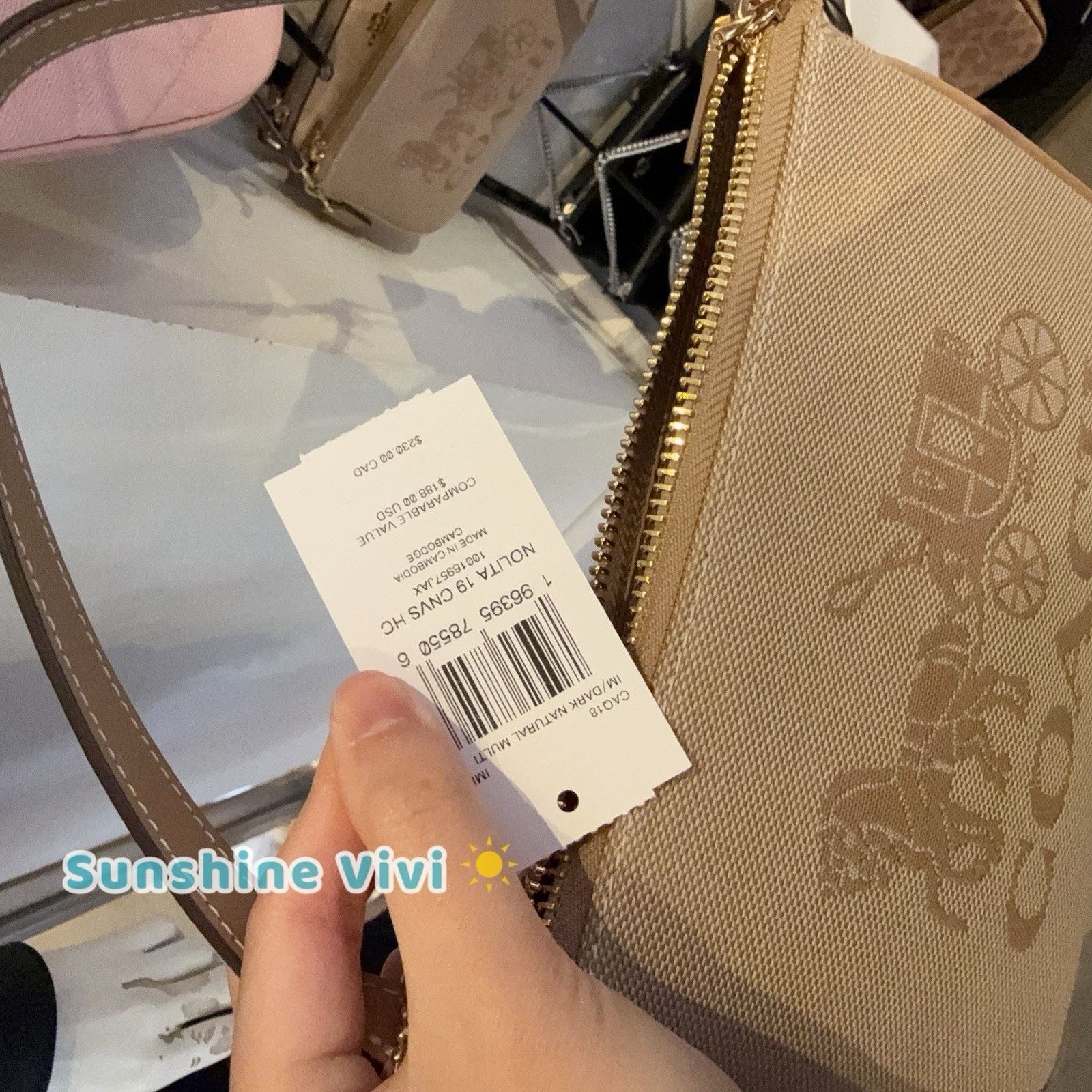 NWT Coach Nolita 19 With Horse Carriage Natural Multi CAQ18